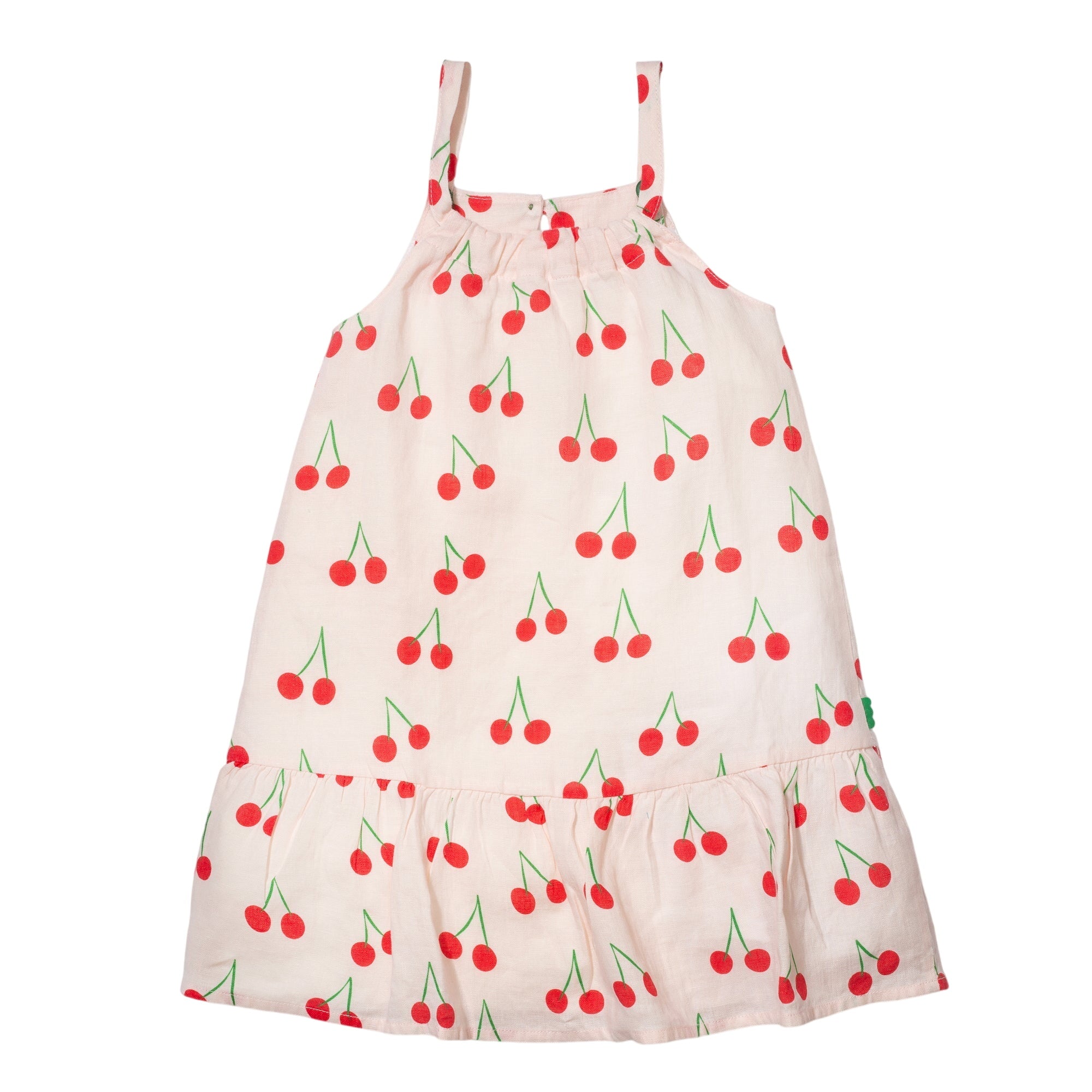 Linen Cherry Strappy Kid Dress
