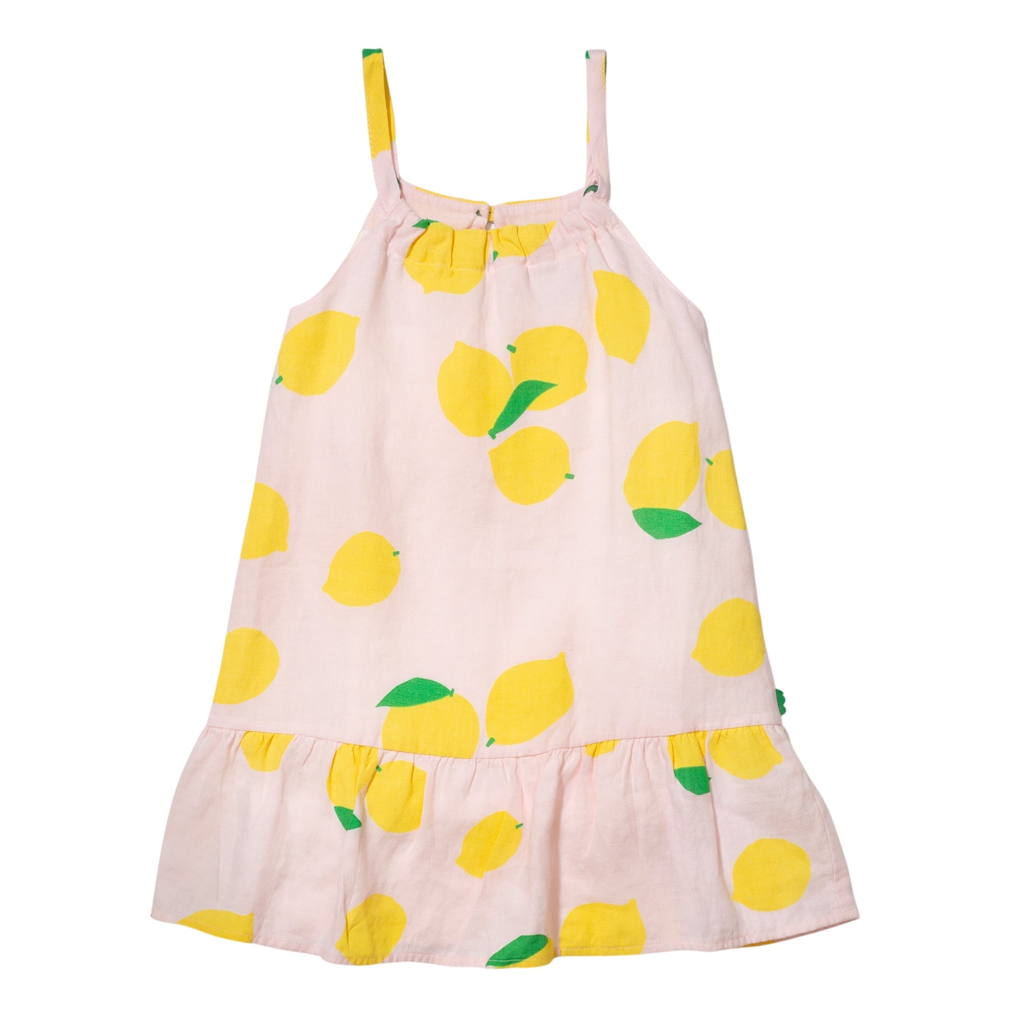 Linen Lemon Strappy Kid Dress