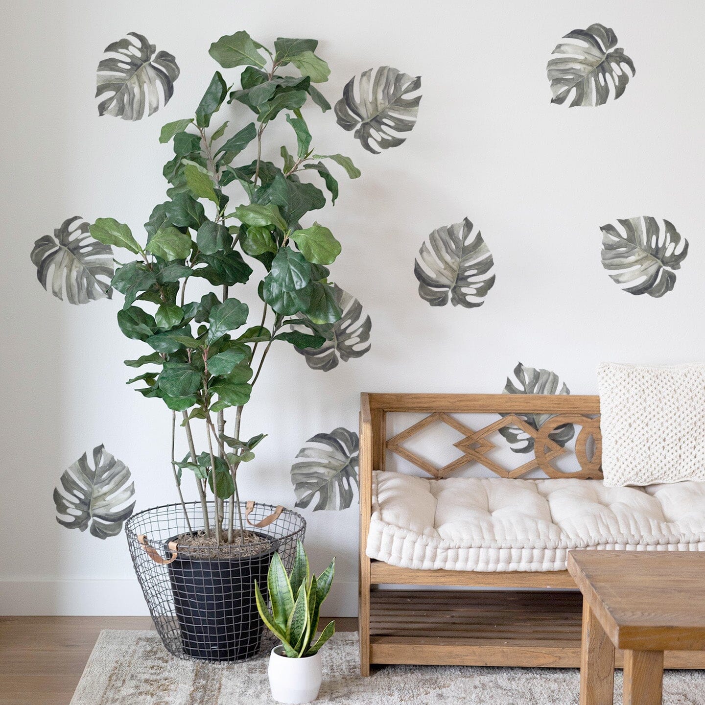 Mini Monstera Leaves Wall Decals