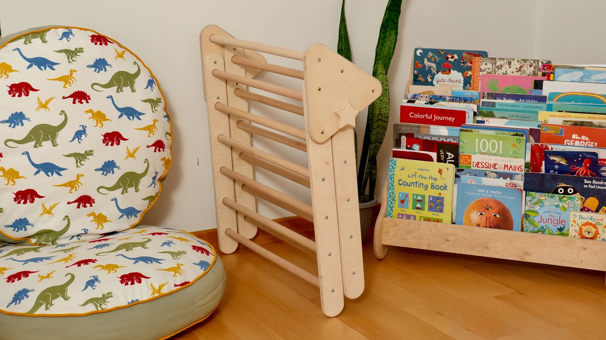 Montessori Indoor Playground | Pikler Triangle & Climbing Arch & 2in1 Ramp & Pillow