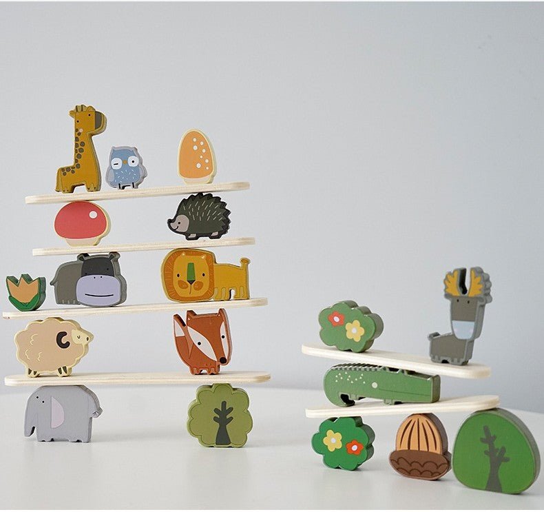 Wooden Animal Stacking Blocks: Montessori Balancing Toy For Creative Play