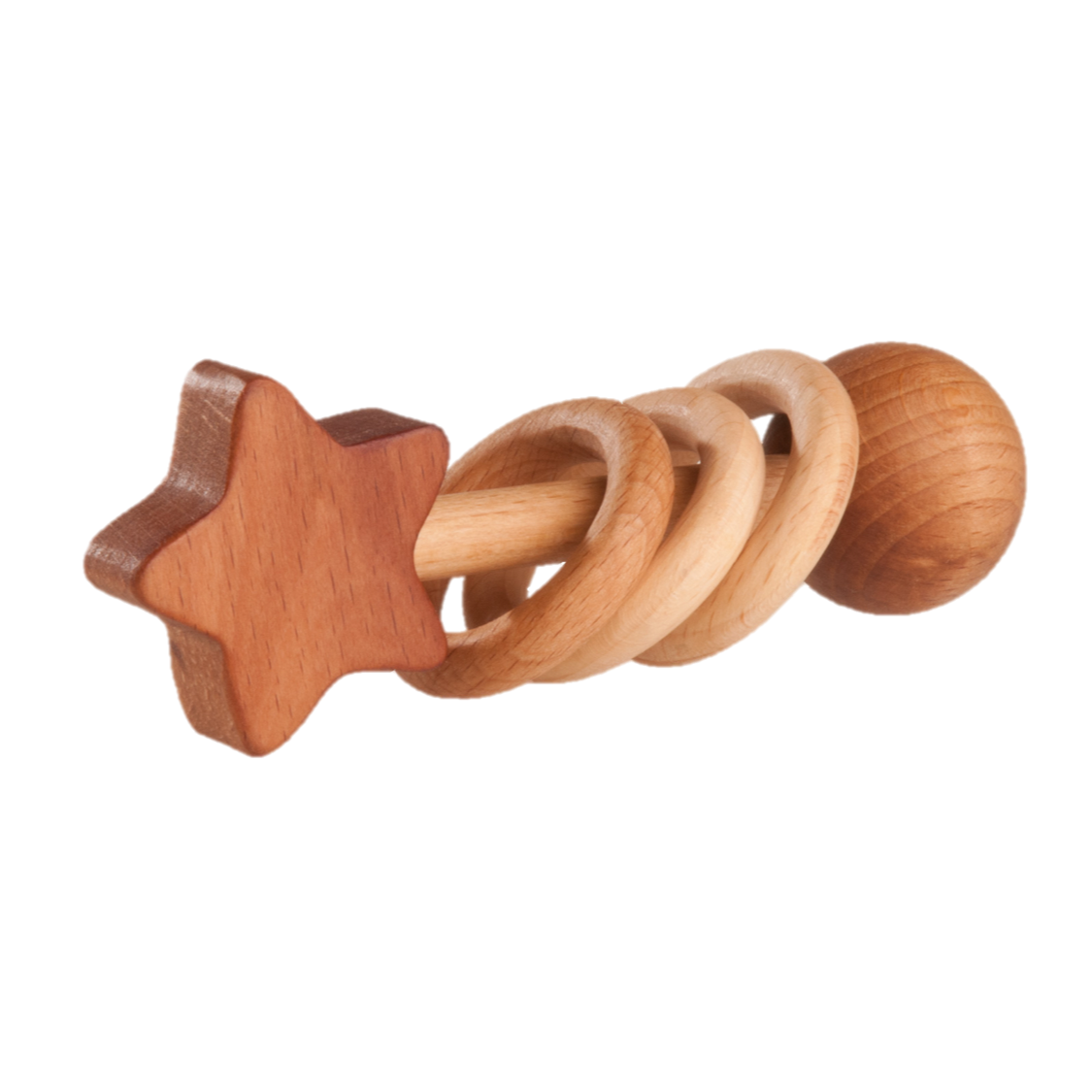 Organic Wooden Rattle-teether Star