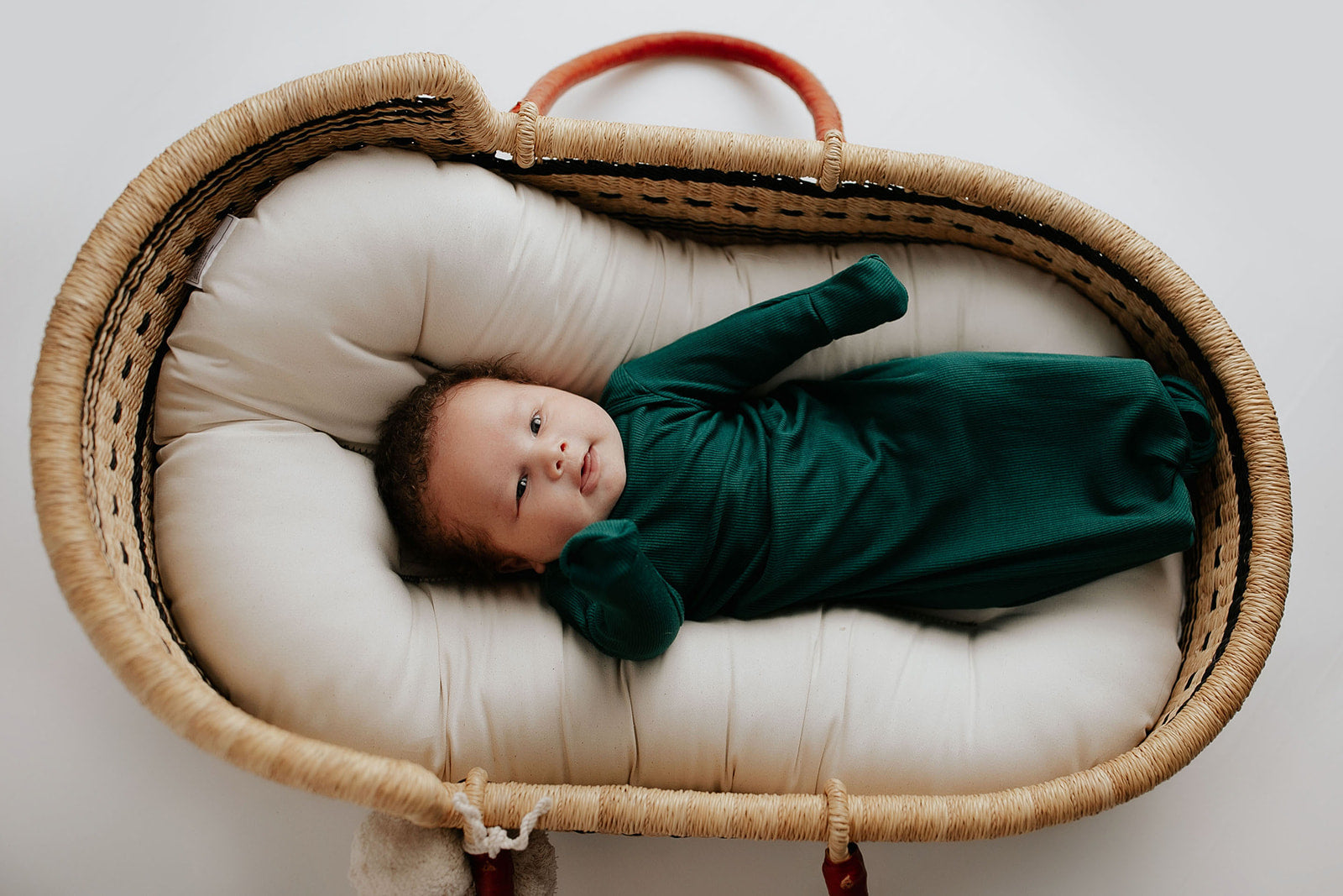 Forest Green Knotted Newborn Baby Gown