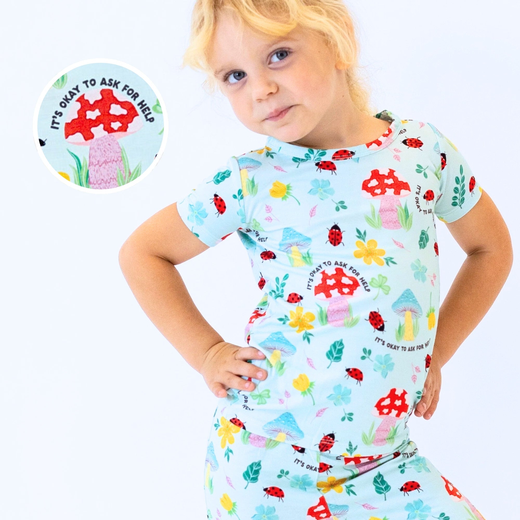 The Second-skin 2-piece Short Sleeve Pajama | Magic Mushroom