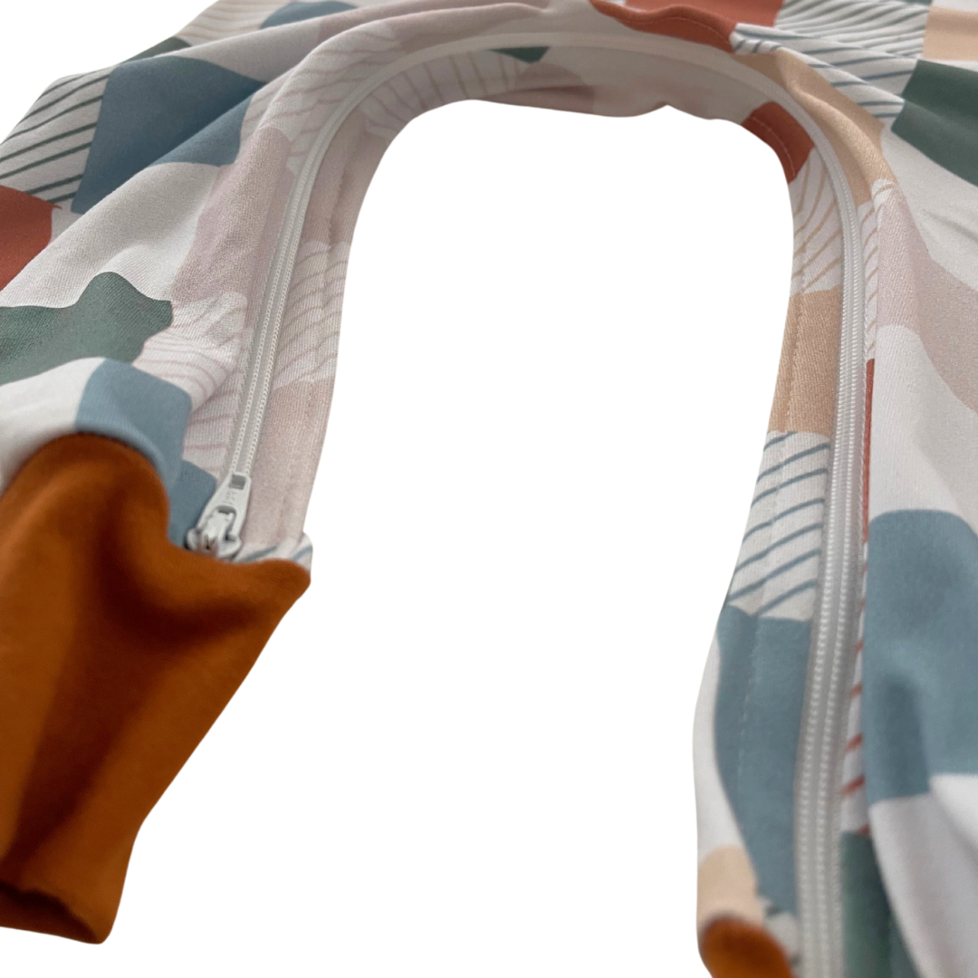 Muted Check Zip Romper