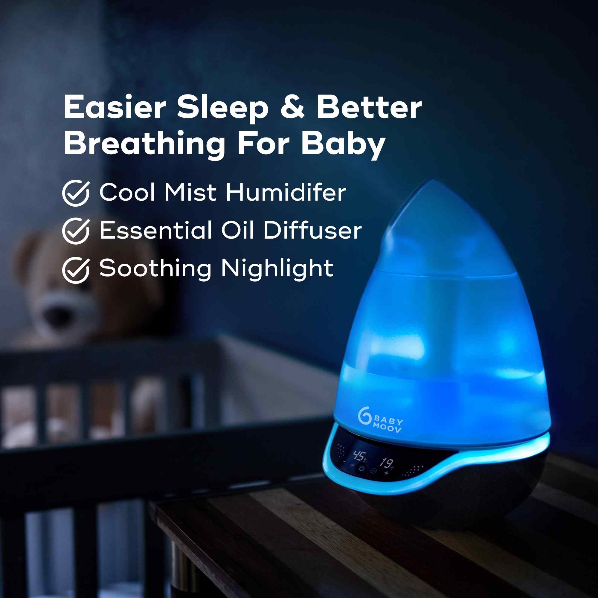 Hygro Plus 3-in-1 Baby Humidifier, Diffuser & Nightlight