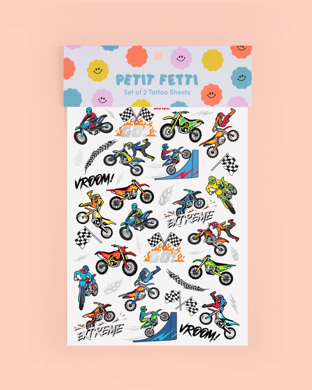 Motocross Tats - 48 Foil Temporary Tattoos