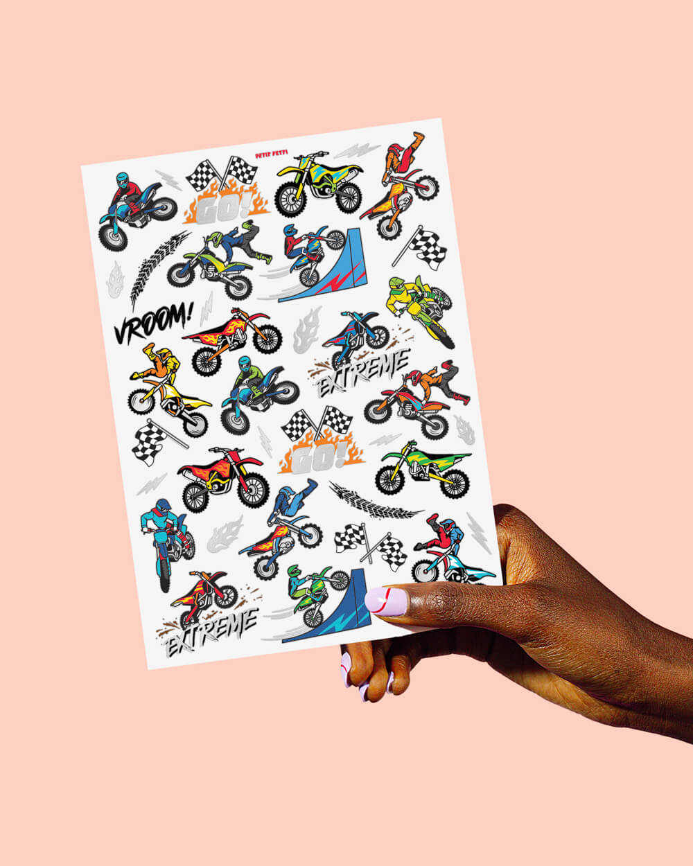 Motocross Tats - 48 Foil Temporary Tattoos