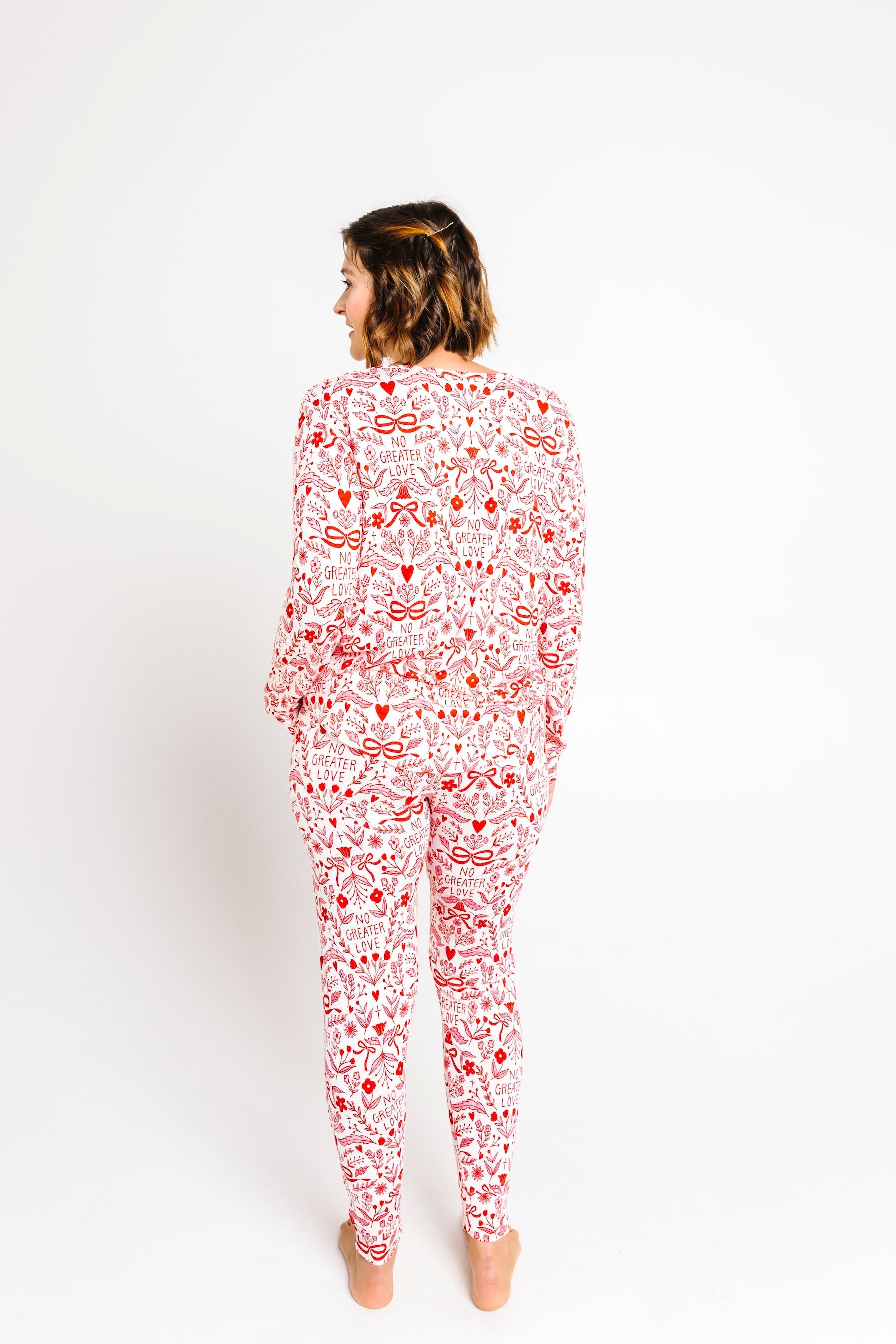 No Greater Love Pink Women's Pj Jogger Set Bamboo