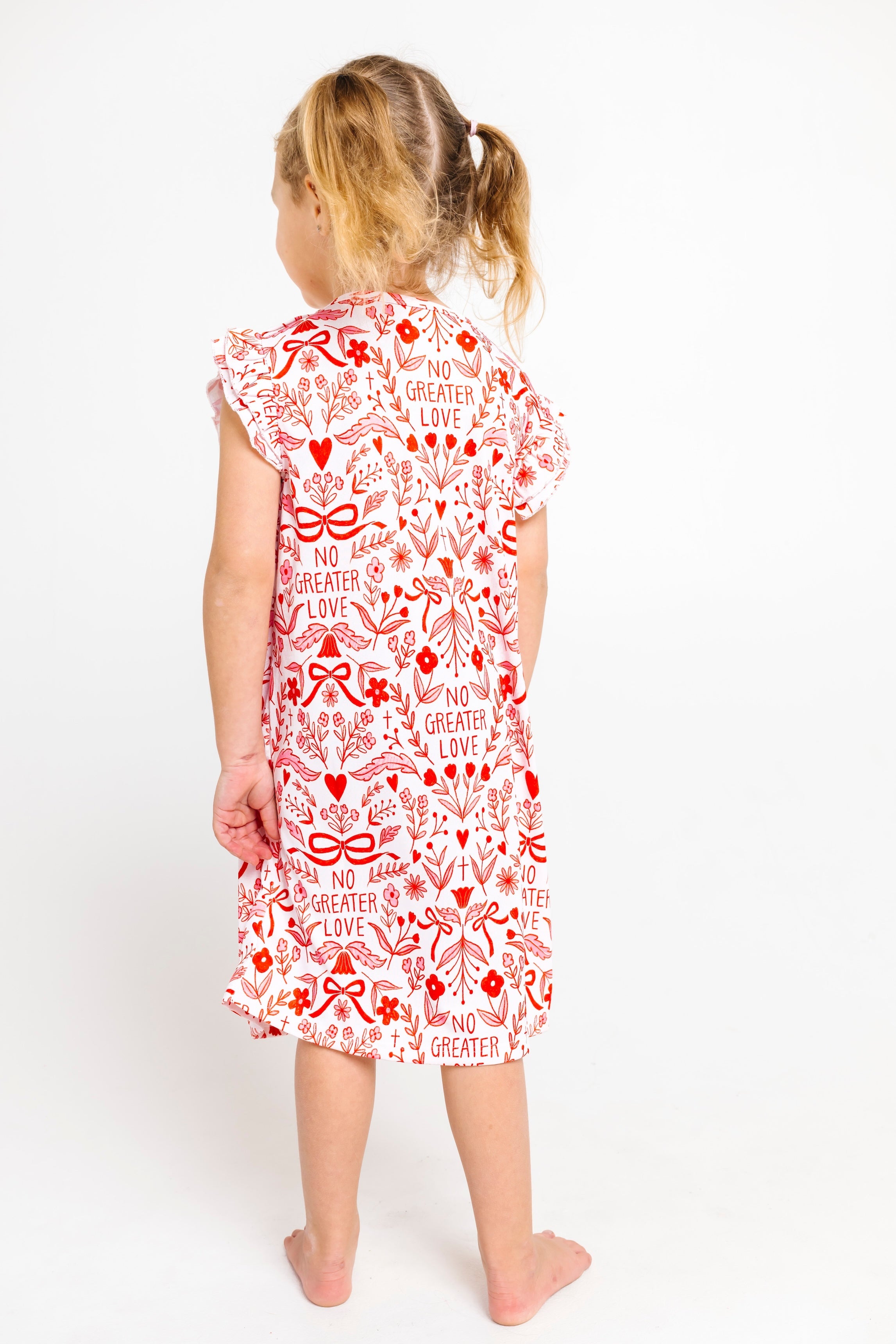 No Greater Love Pink Pj Girls Nightgown Polyester
