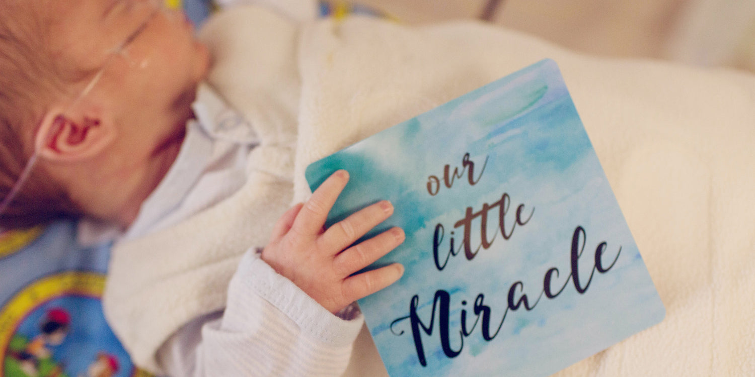 Boy Preemie Nicu Milestone Cards In Plastic