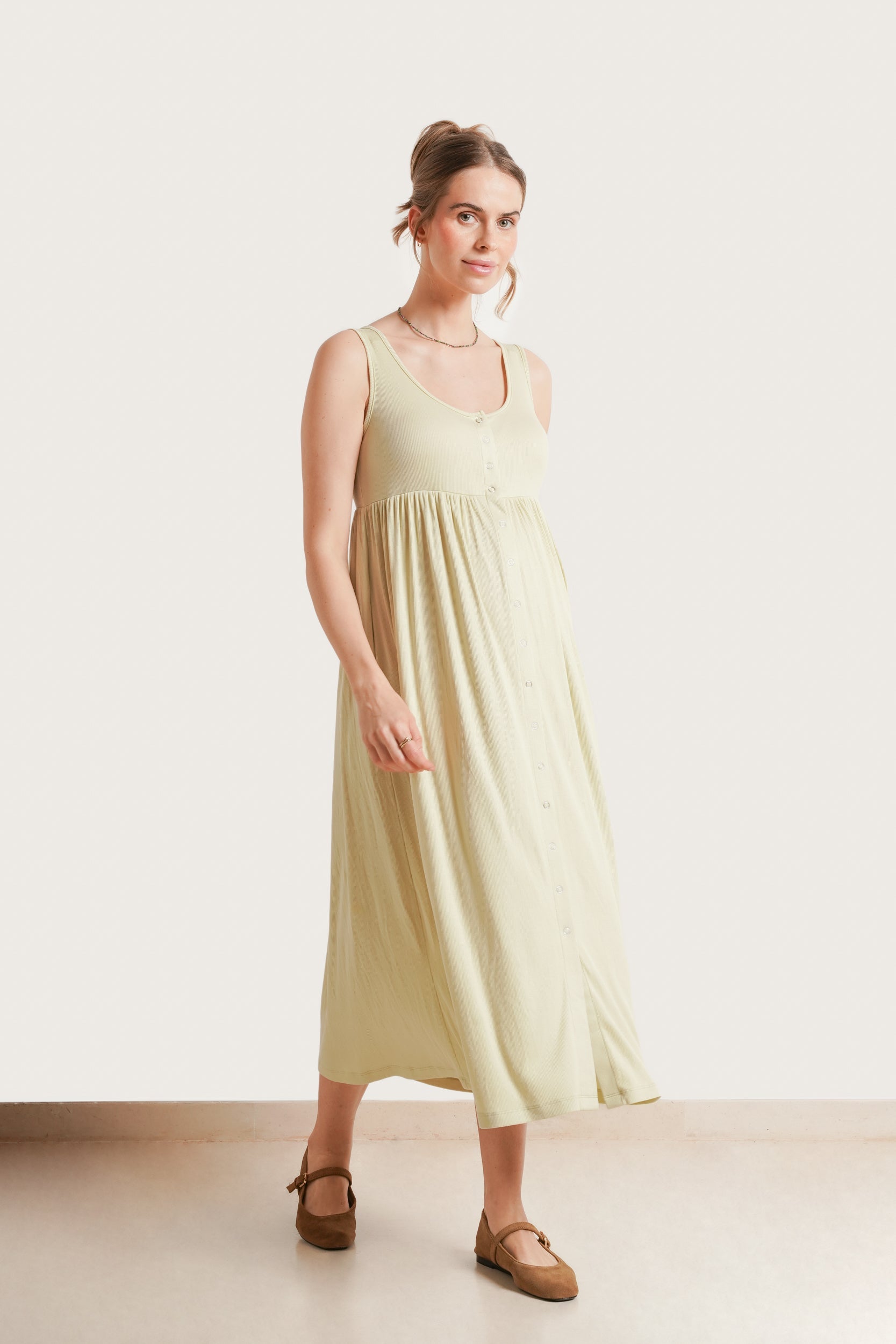 Ribbed Modal Henley Dress