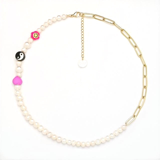 Naomi Pearl & Chain Necklace