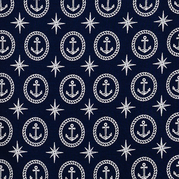 Collared Romper - Nautical Dreams On Indigo