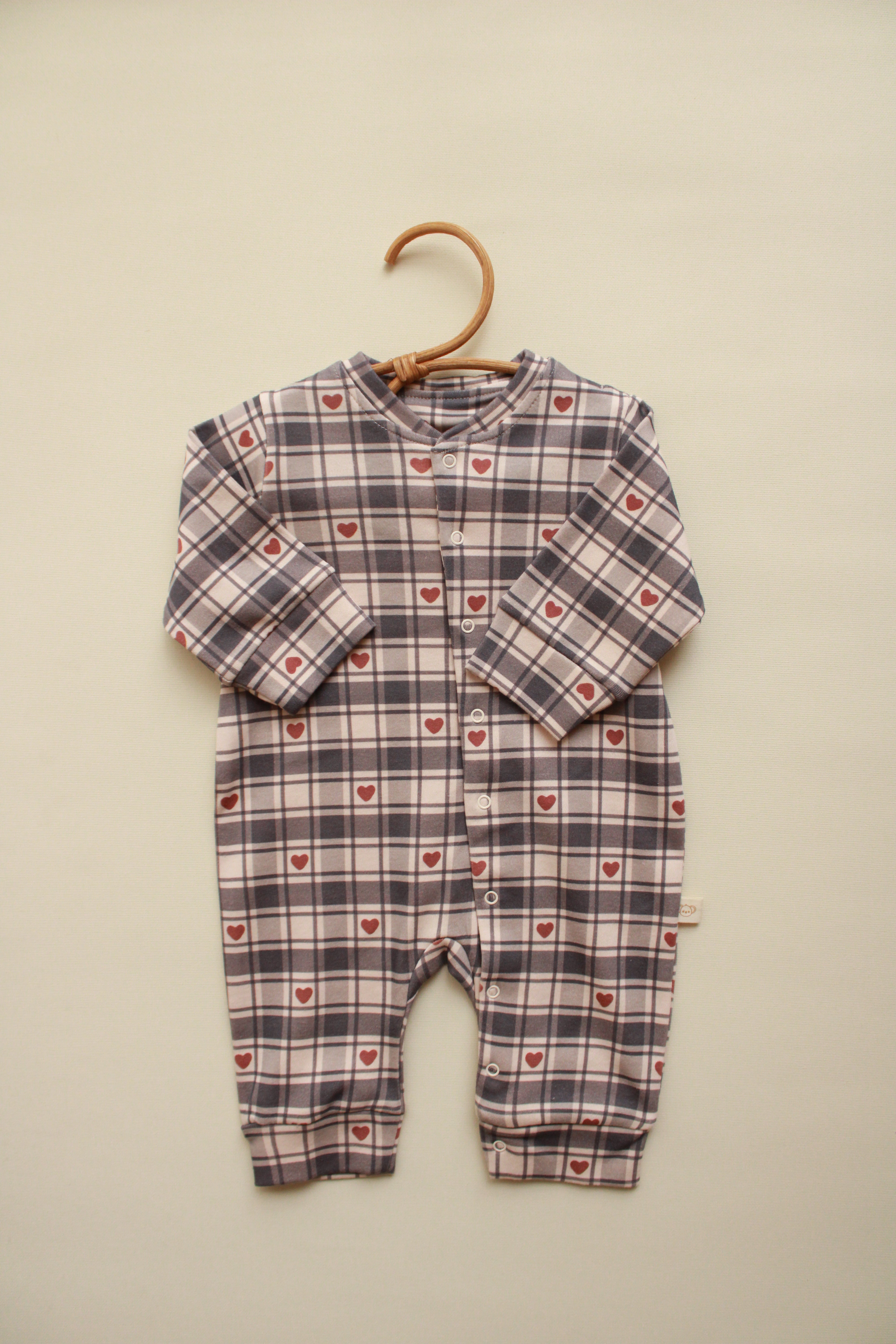 Heart Plaid Onesie