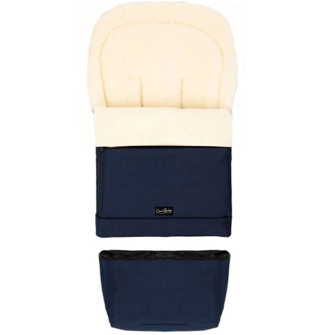 Navy Organic Wool Adjustable Footmuff
