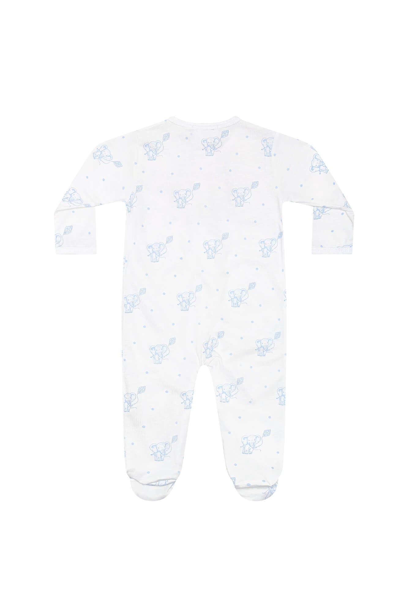 Blue Elephant Zipper Footie
