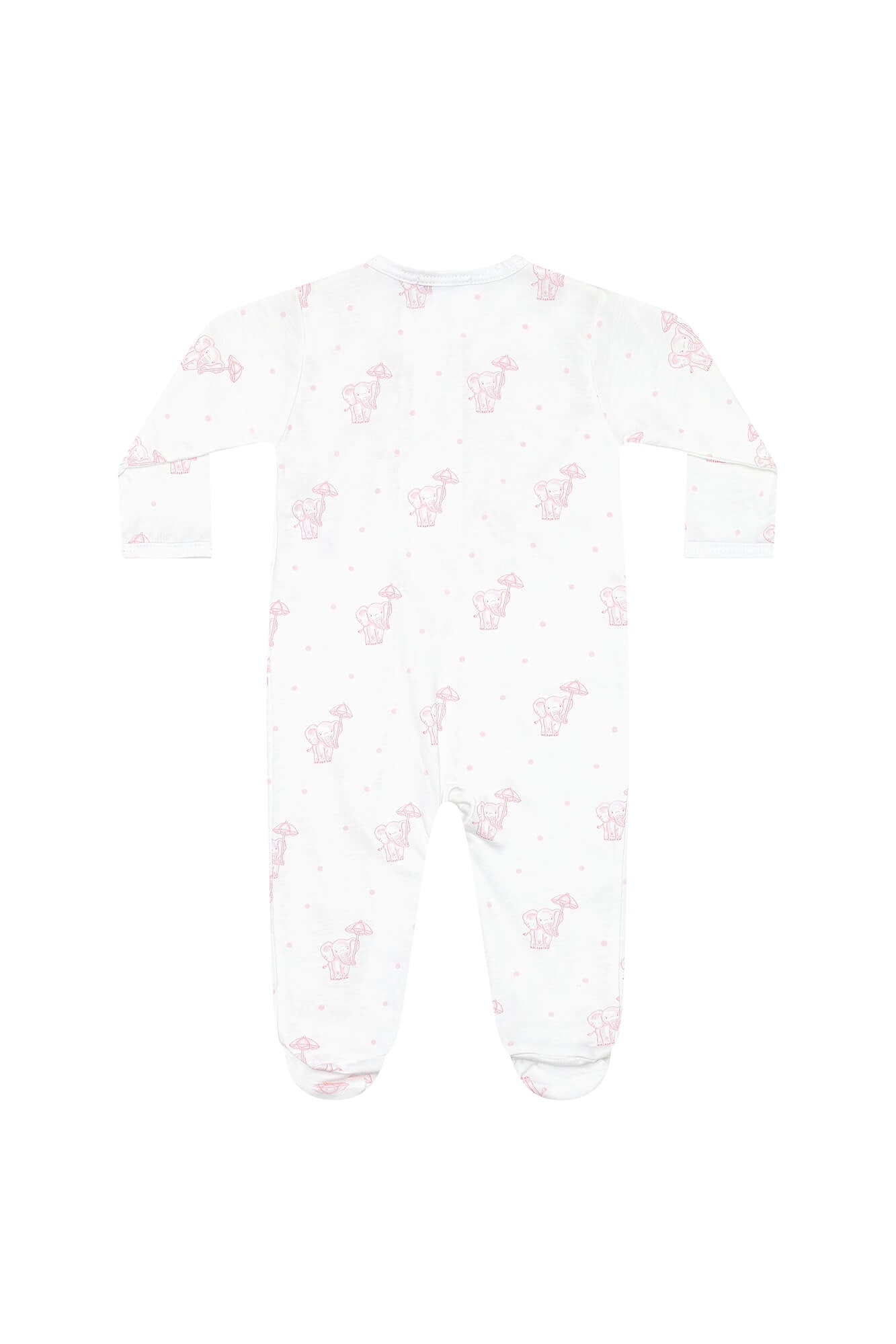 Pink Elephant Zipper Footie
