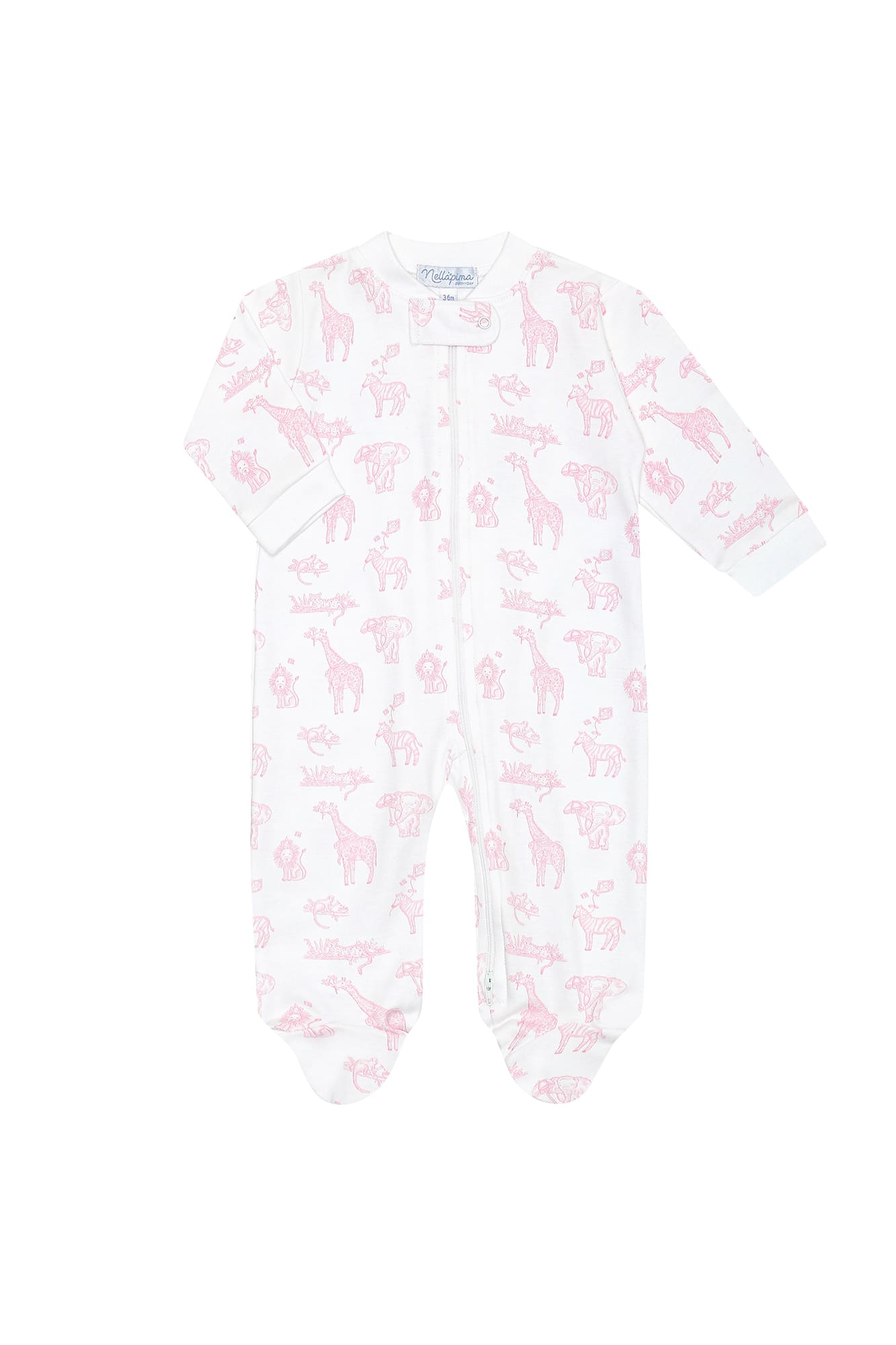 Pink Safari Zipper Footie