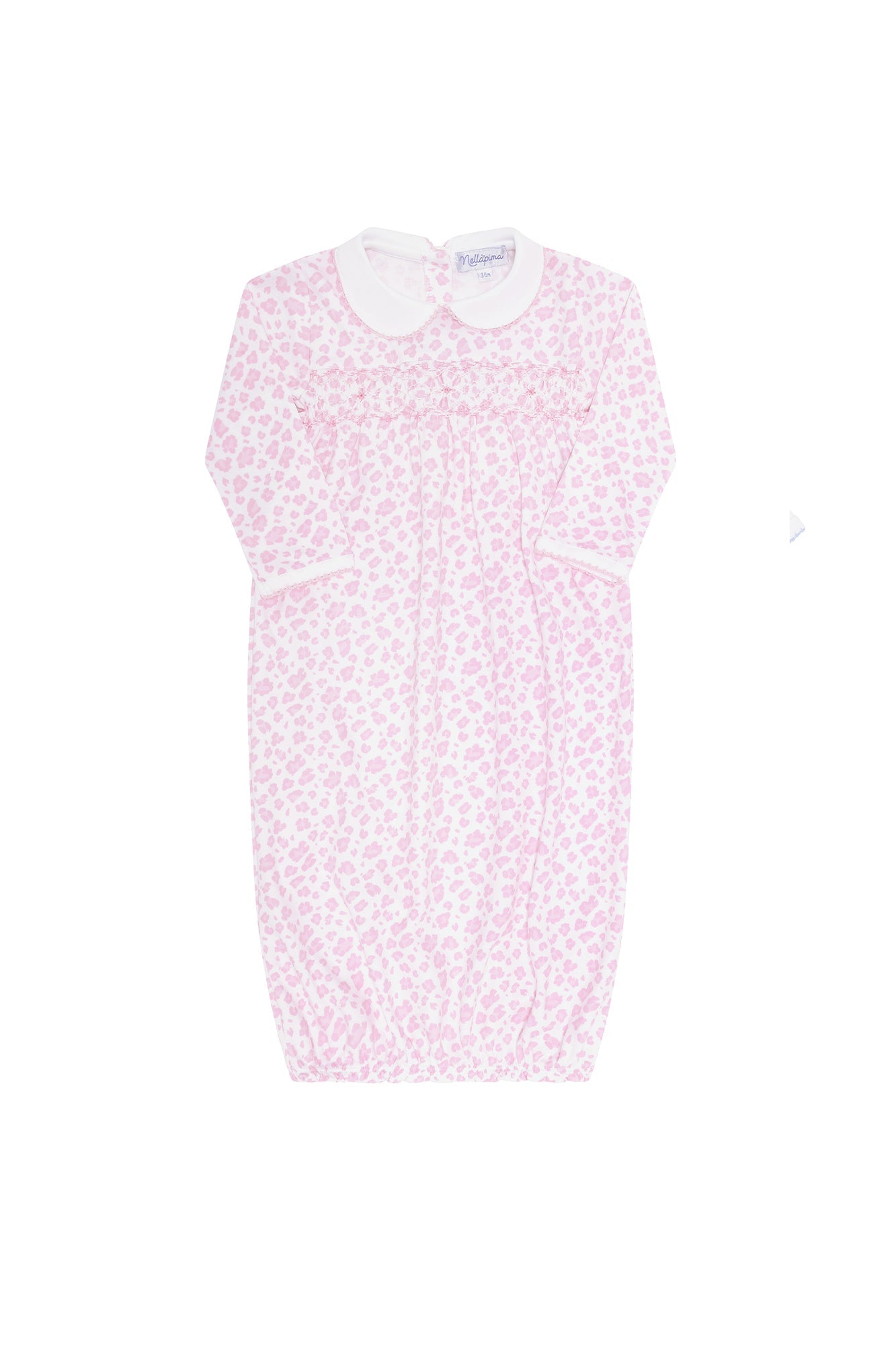 Pink Cheetah Print Smocked Gown