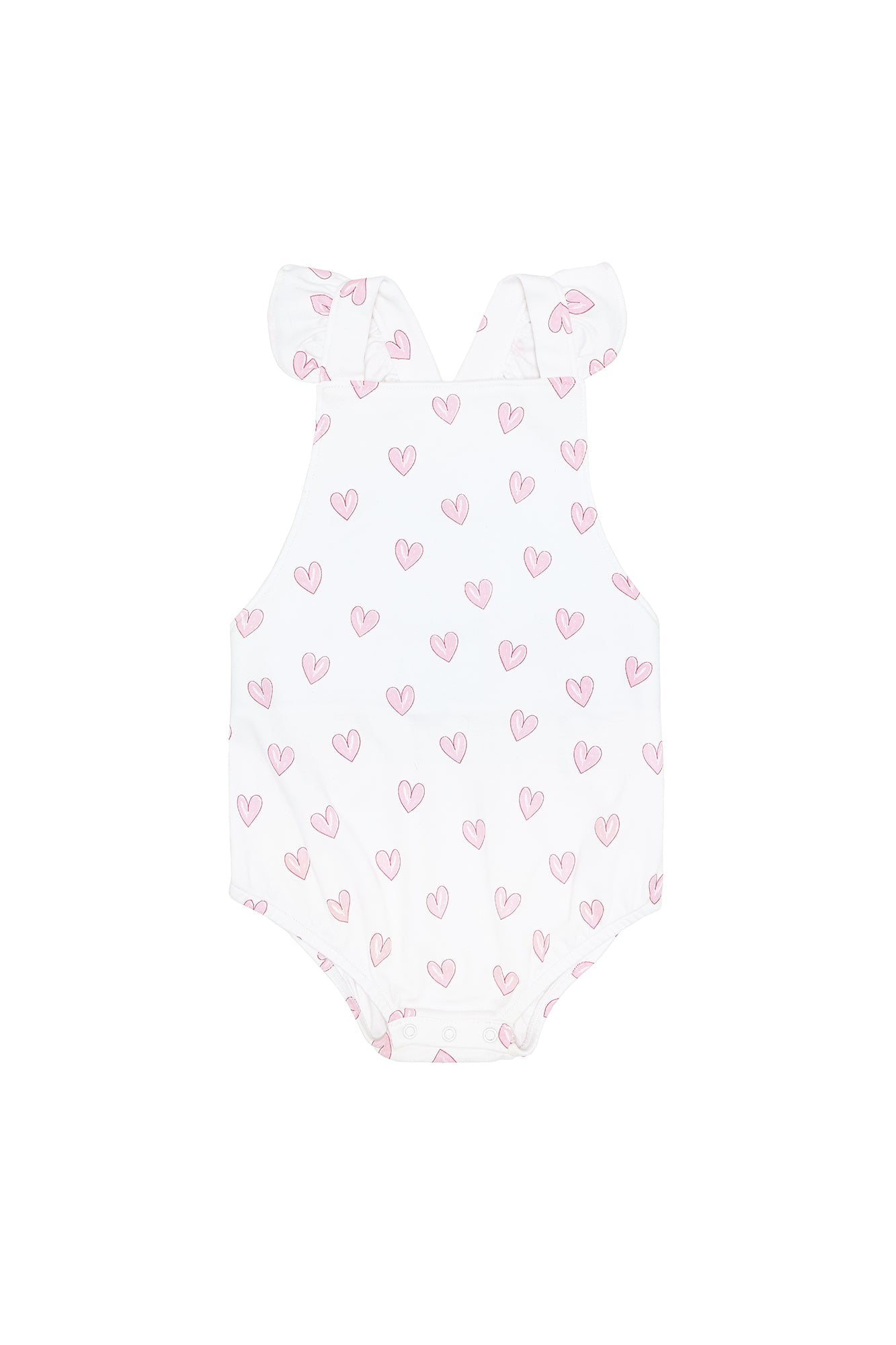 Pink Heart Print Ruffle Bubble