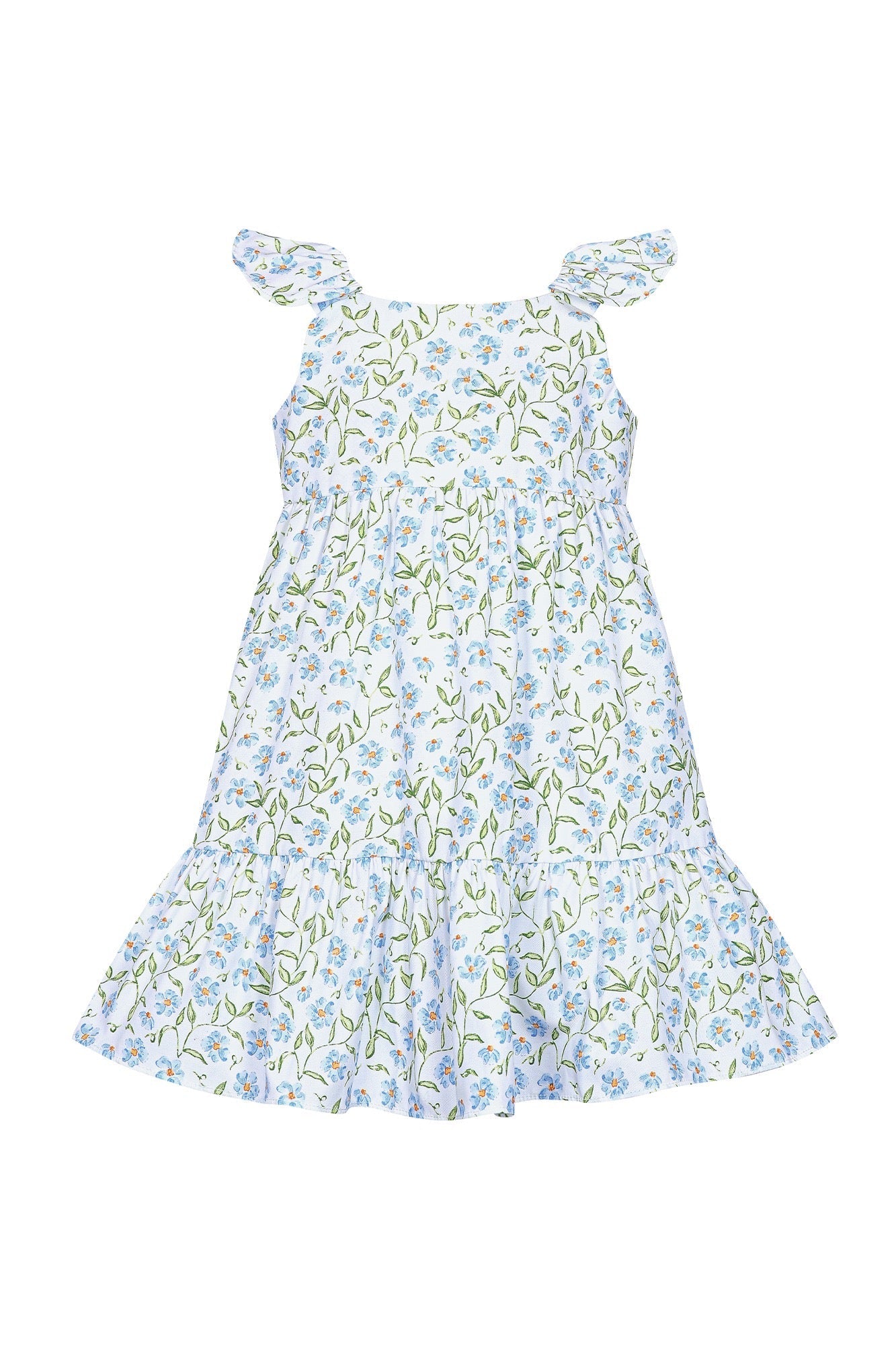 Blue Vines Woven Summer Dress