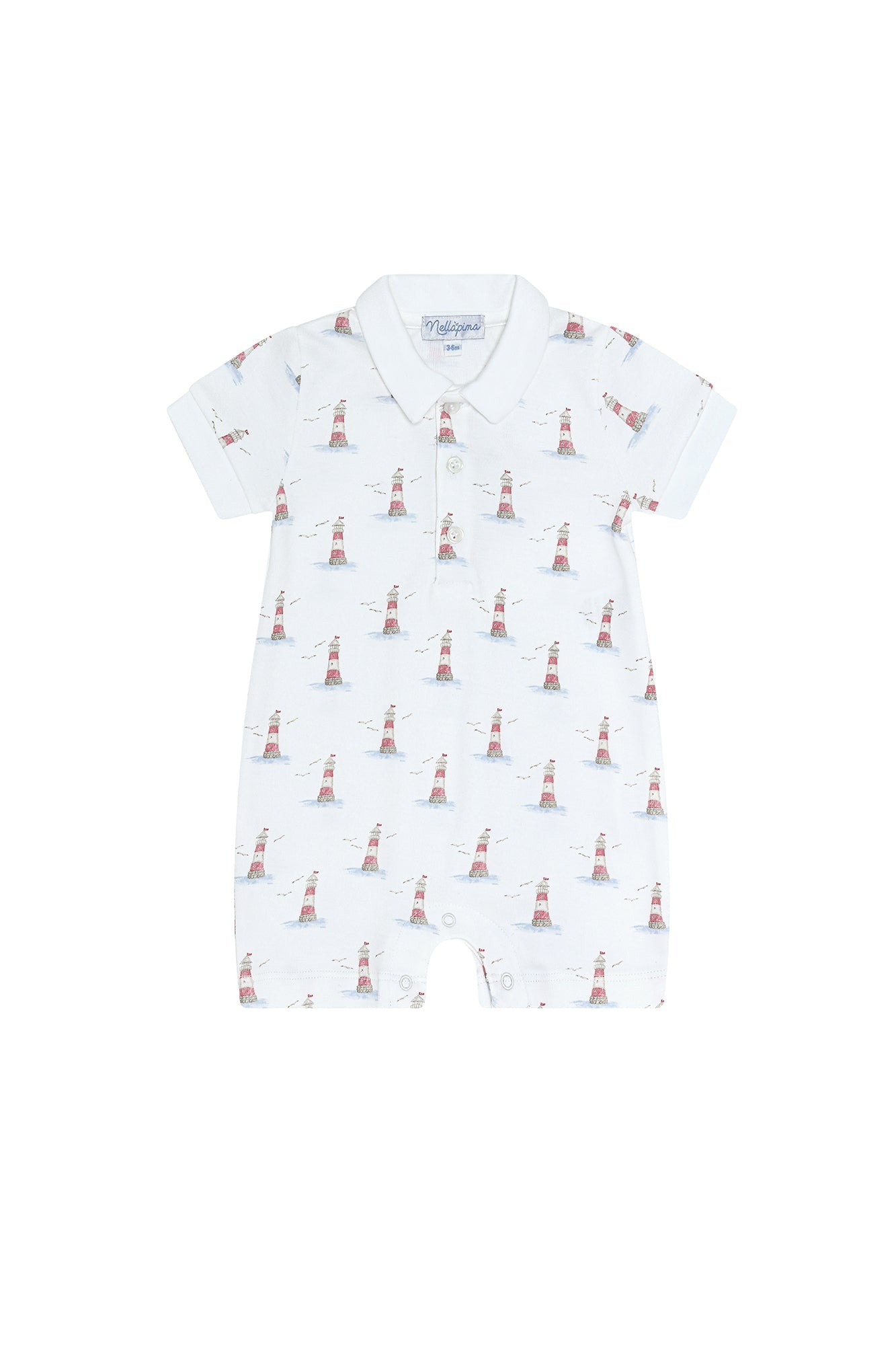 Lighthouse Print Romper Short Sleeve