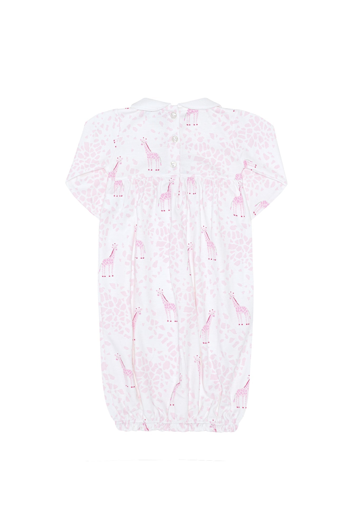 Pink Giraffe Print Smocked Gown