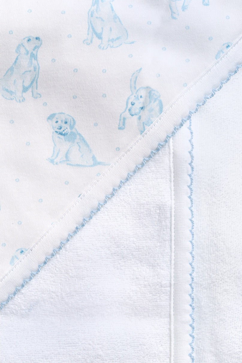 Blue Puppy Love Print Towel