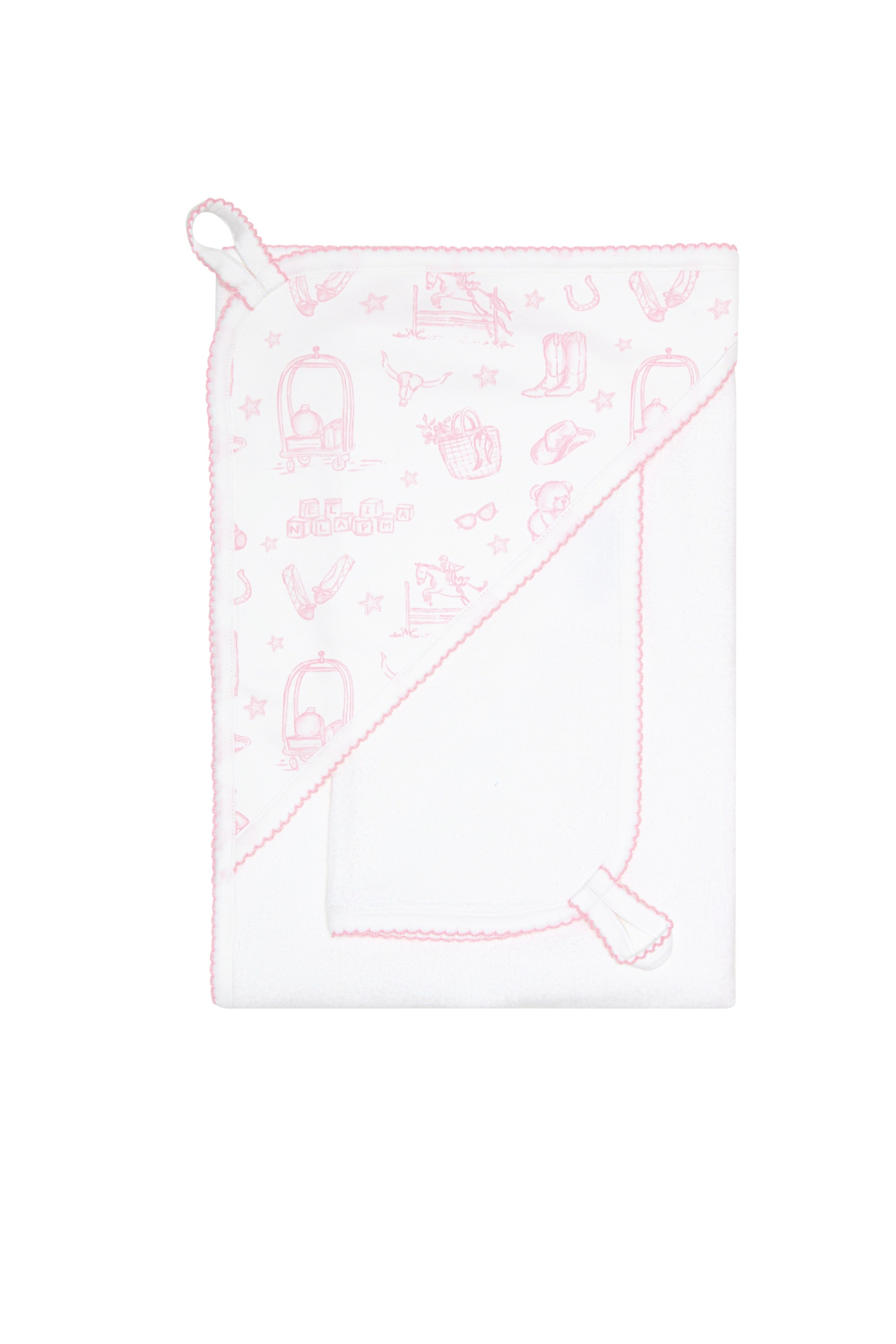 Pink Lone Star Toile Towel