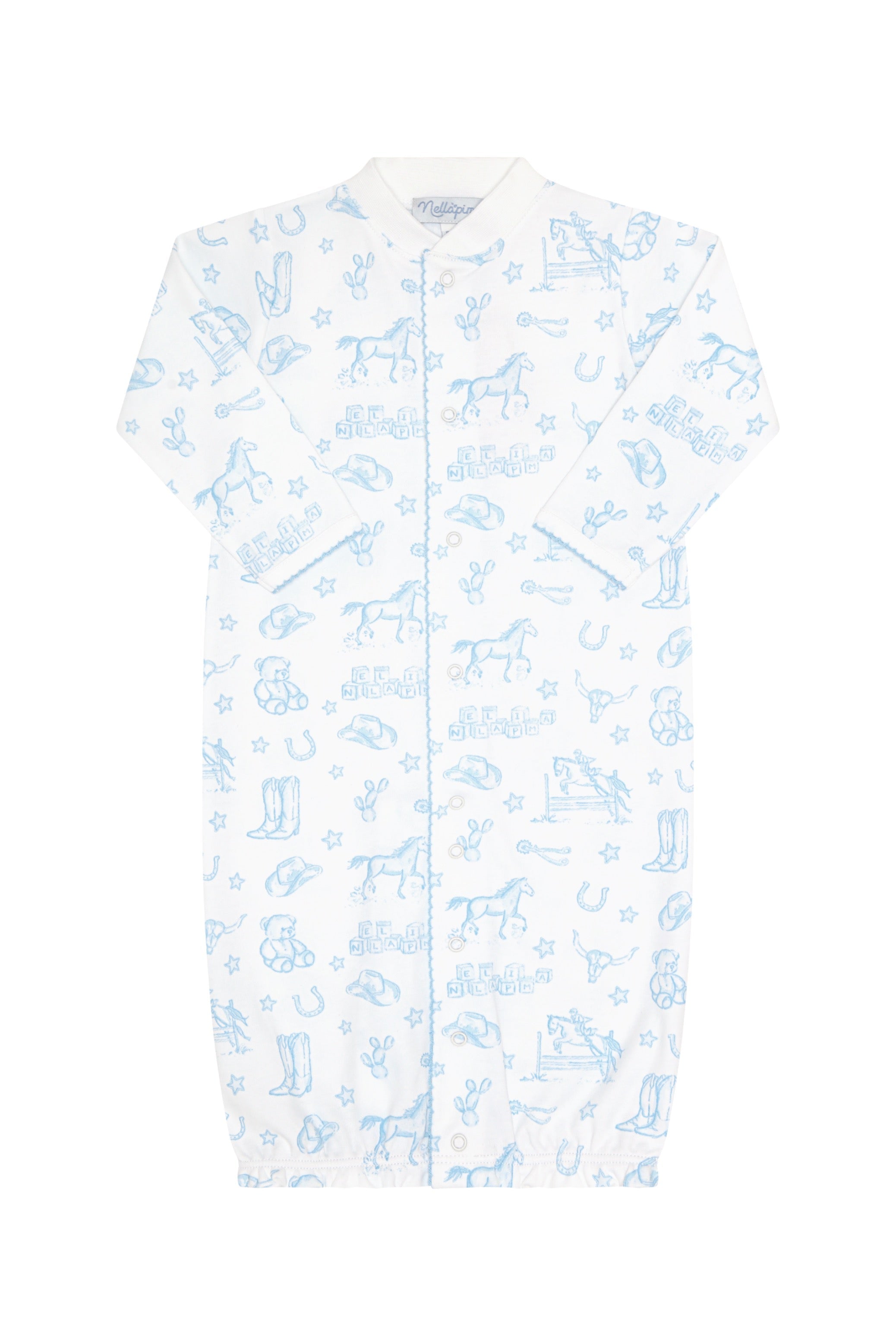 Blue Lone Star Toile Converter Gown