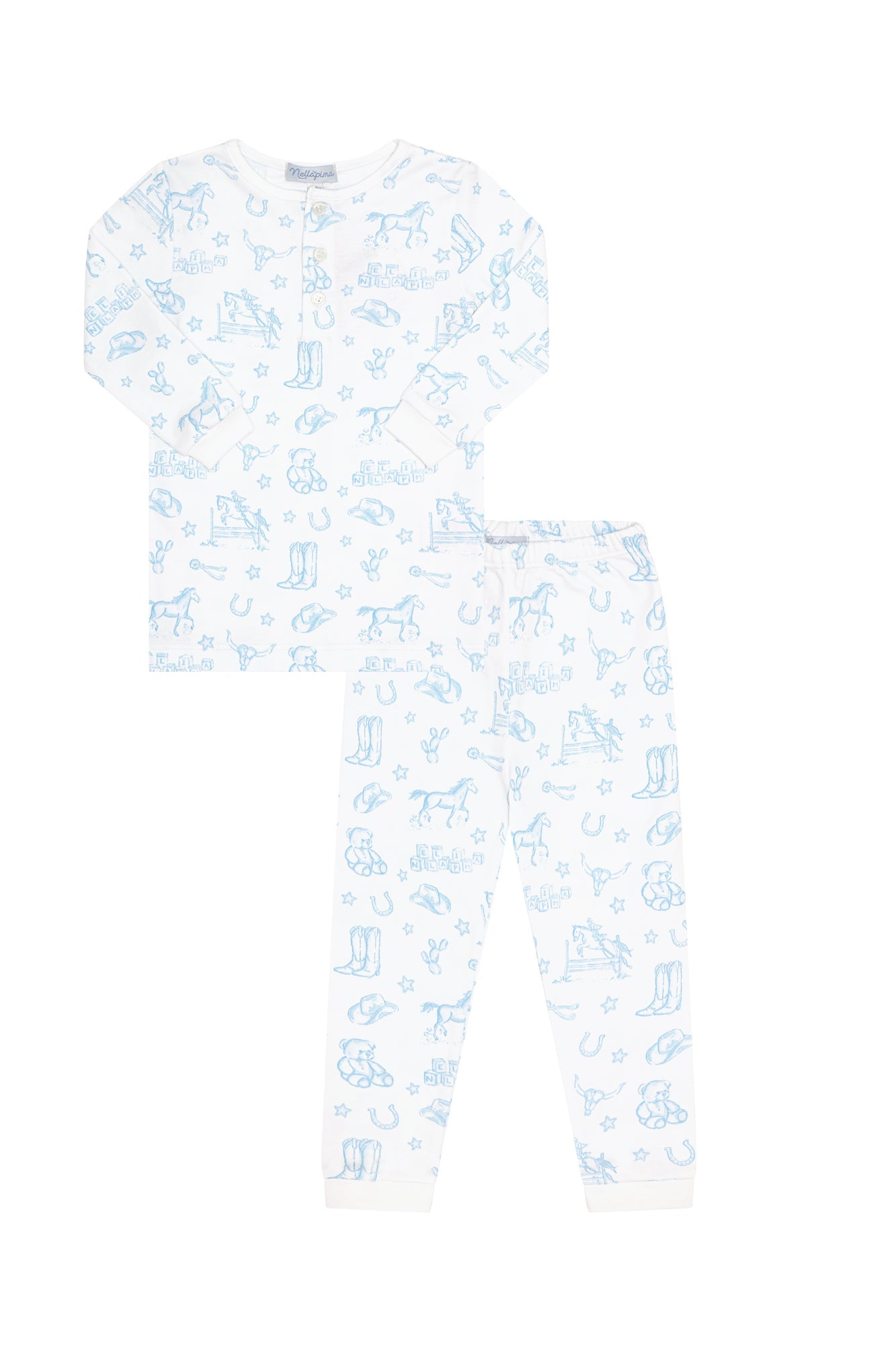 Blue Lone Star Toile Pajamas