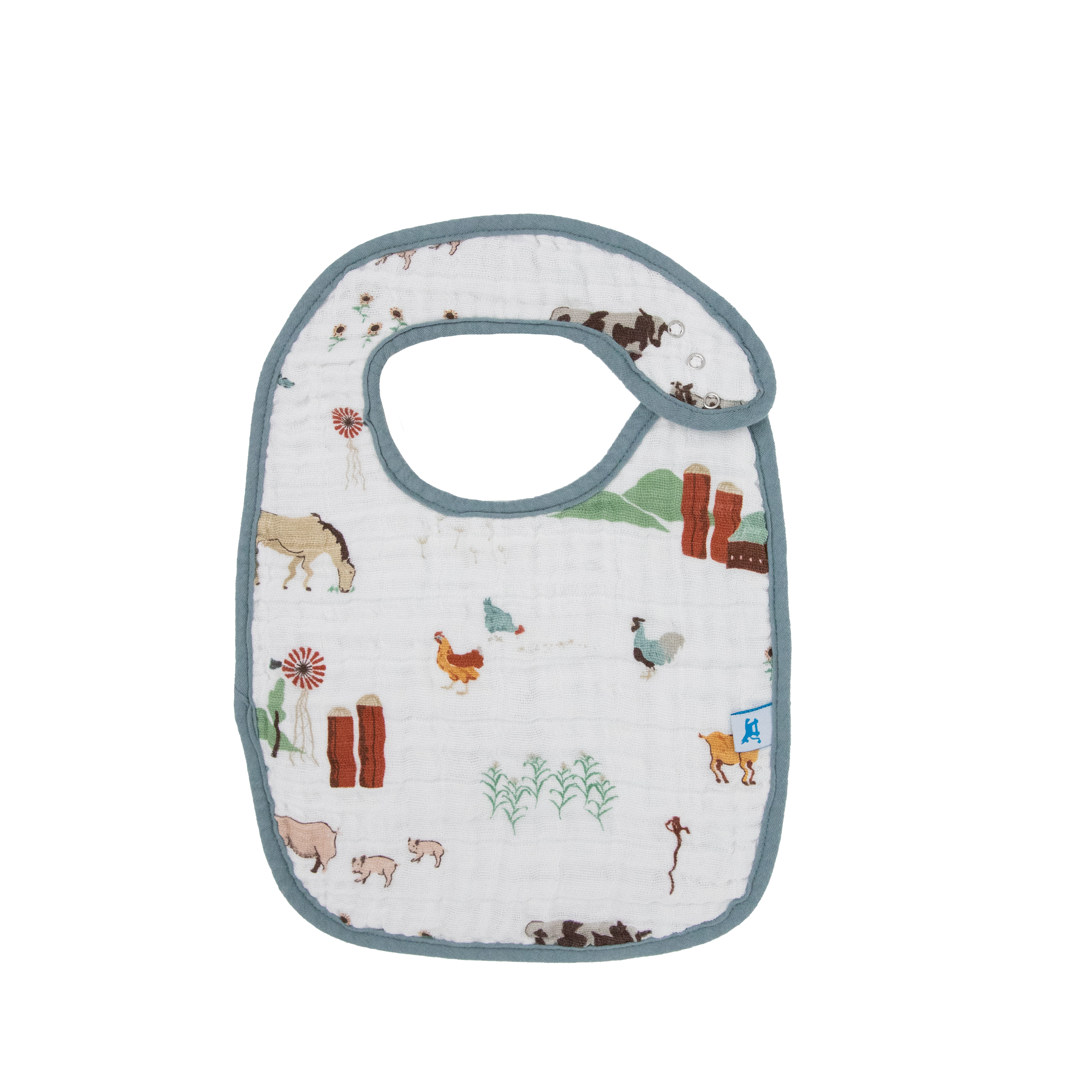 Cotton Muslin Classic Bib 3 Pack - Farmyard