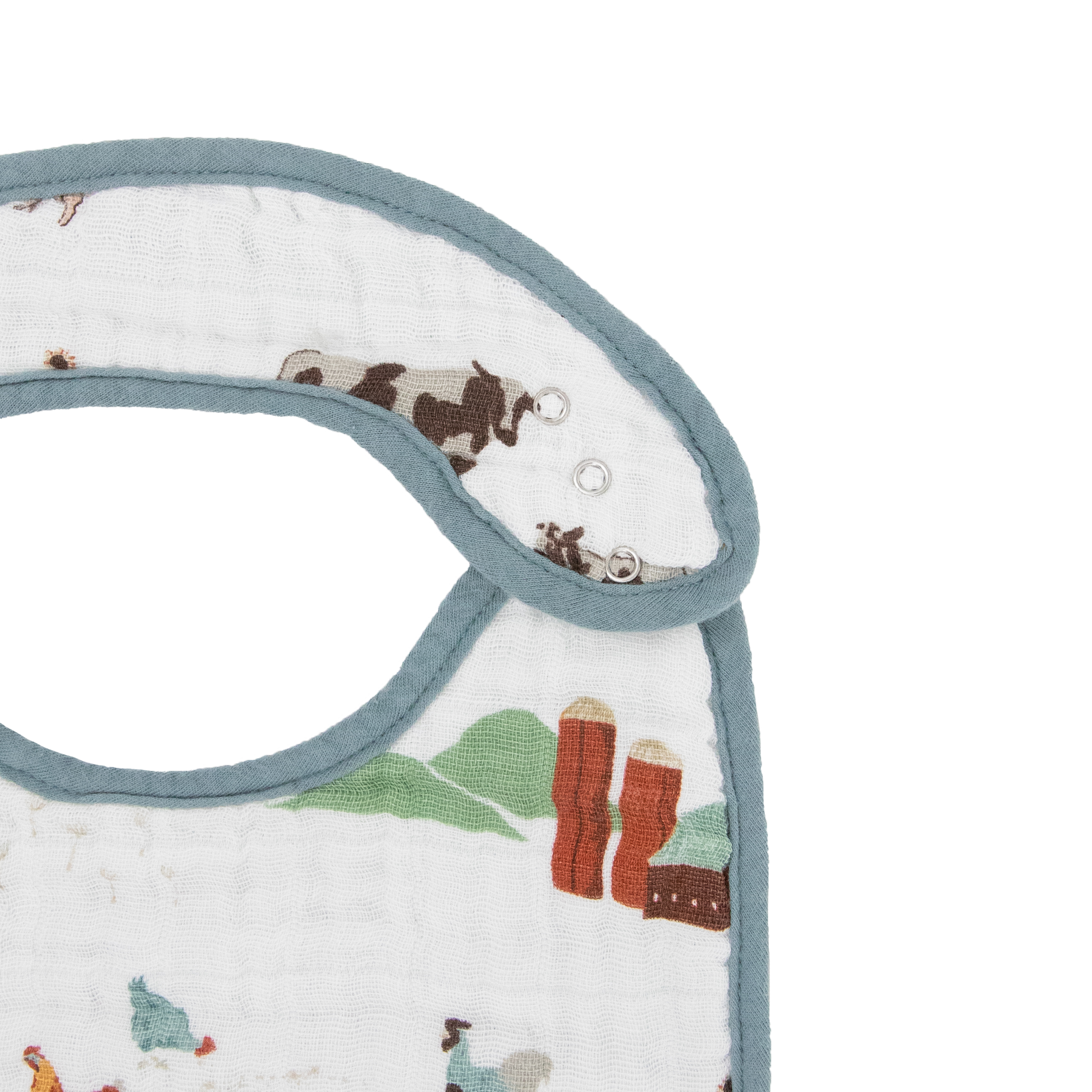 Cotton Muslin Classic Bib 3 Pack - Farmyard