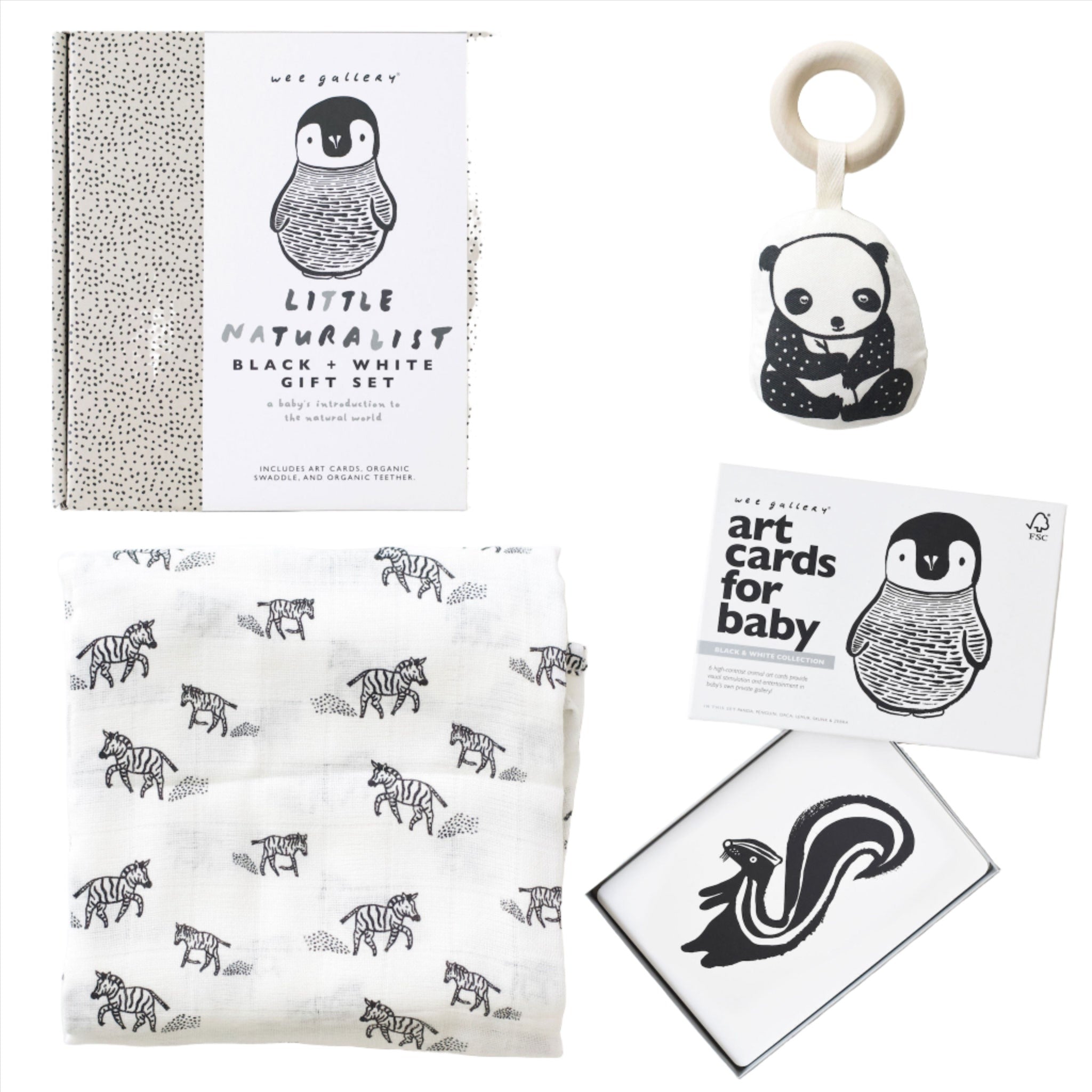 Newborn Baby Gift Set - Black + White