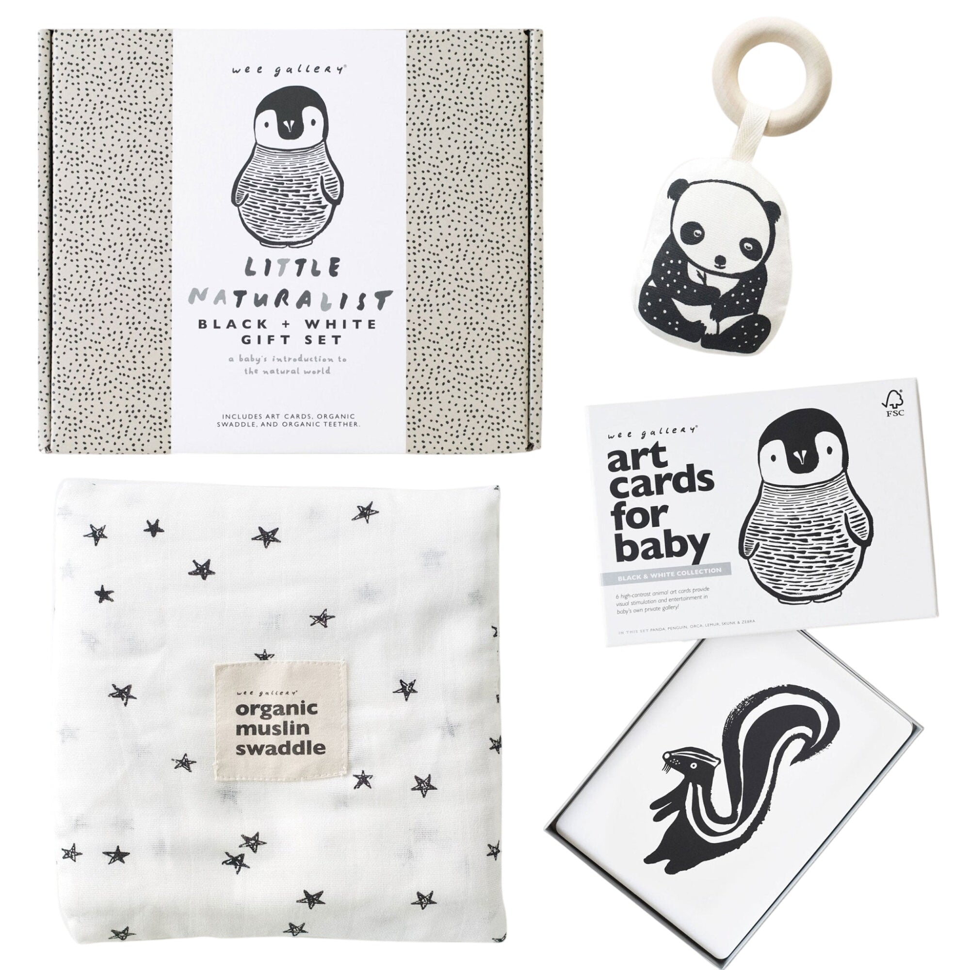 Newborn Baby Gift Set - Black + White