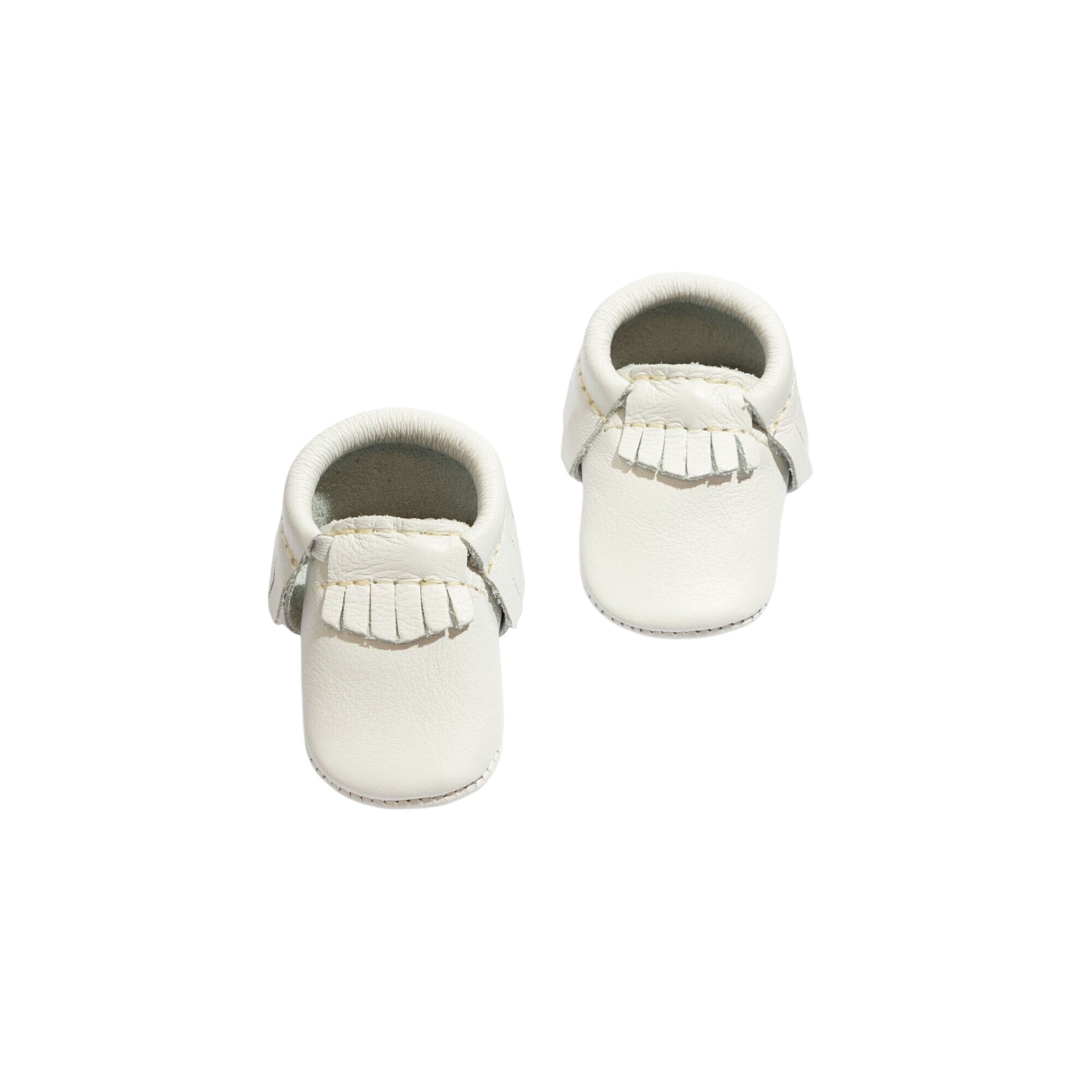 Newborn Bright White Moccasin Baby Shoe