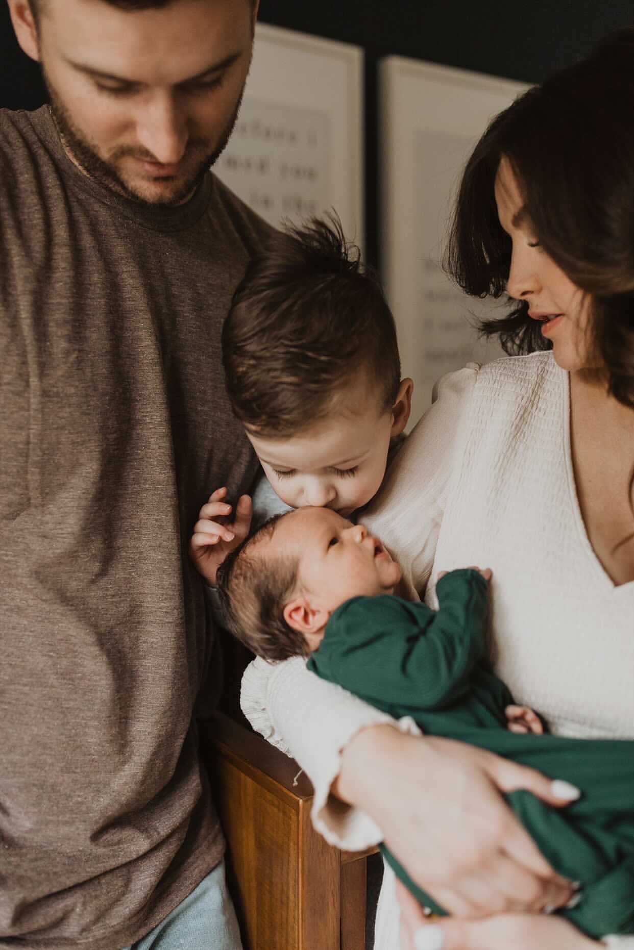 Forest Green Knotted Newborn Baby Gown