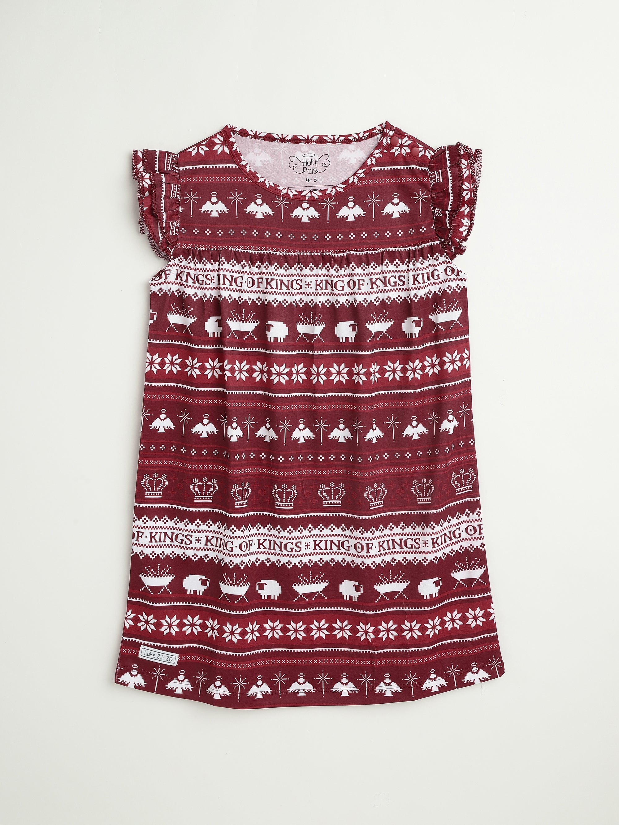 King Of Kings Ruby Red Pj Girls Nightgown Polyester