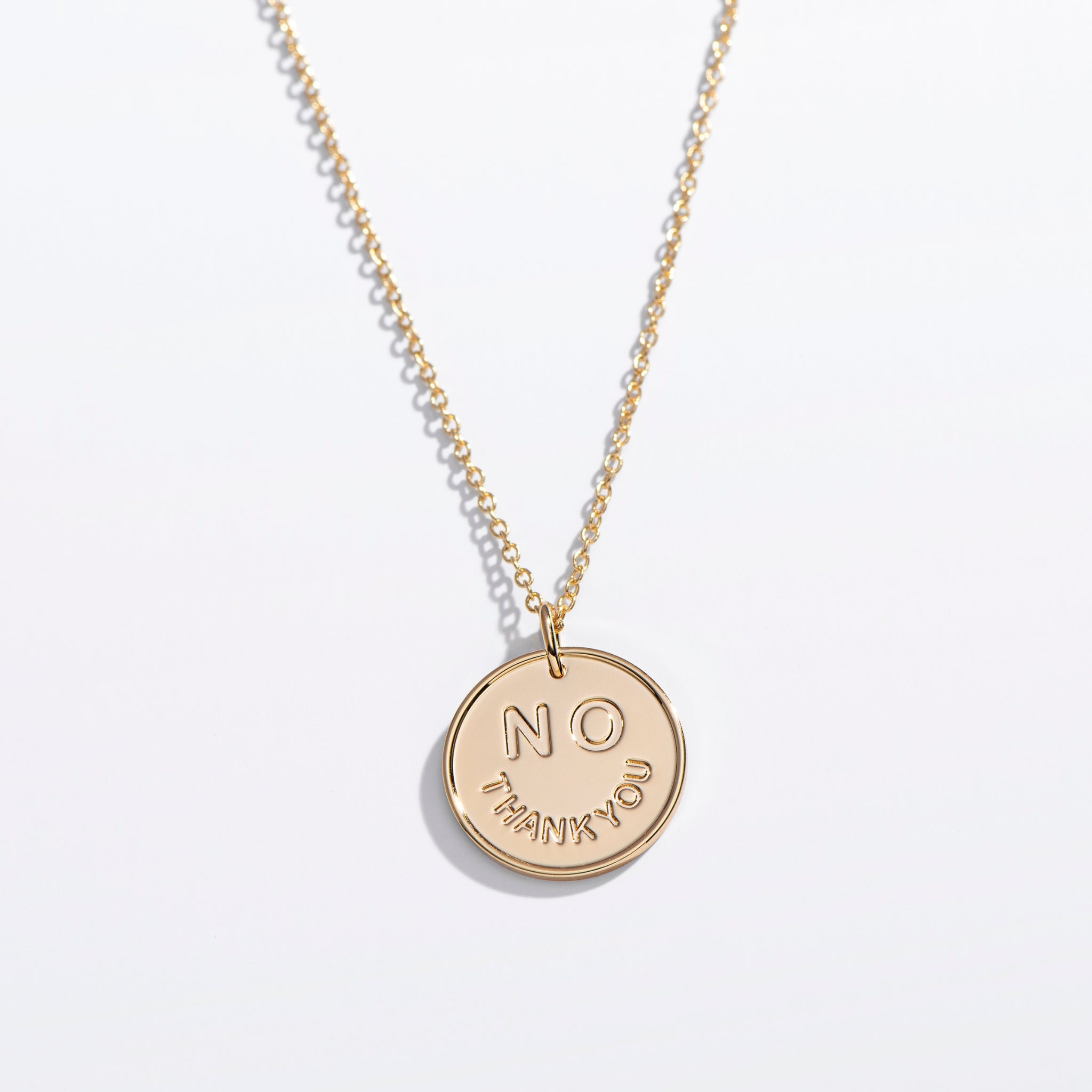 No Thank You Pendant Necklace