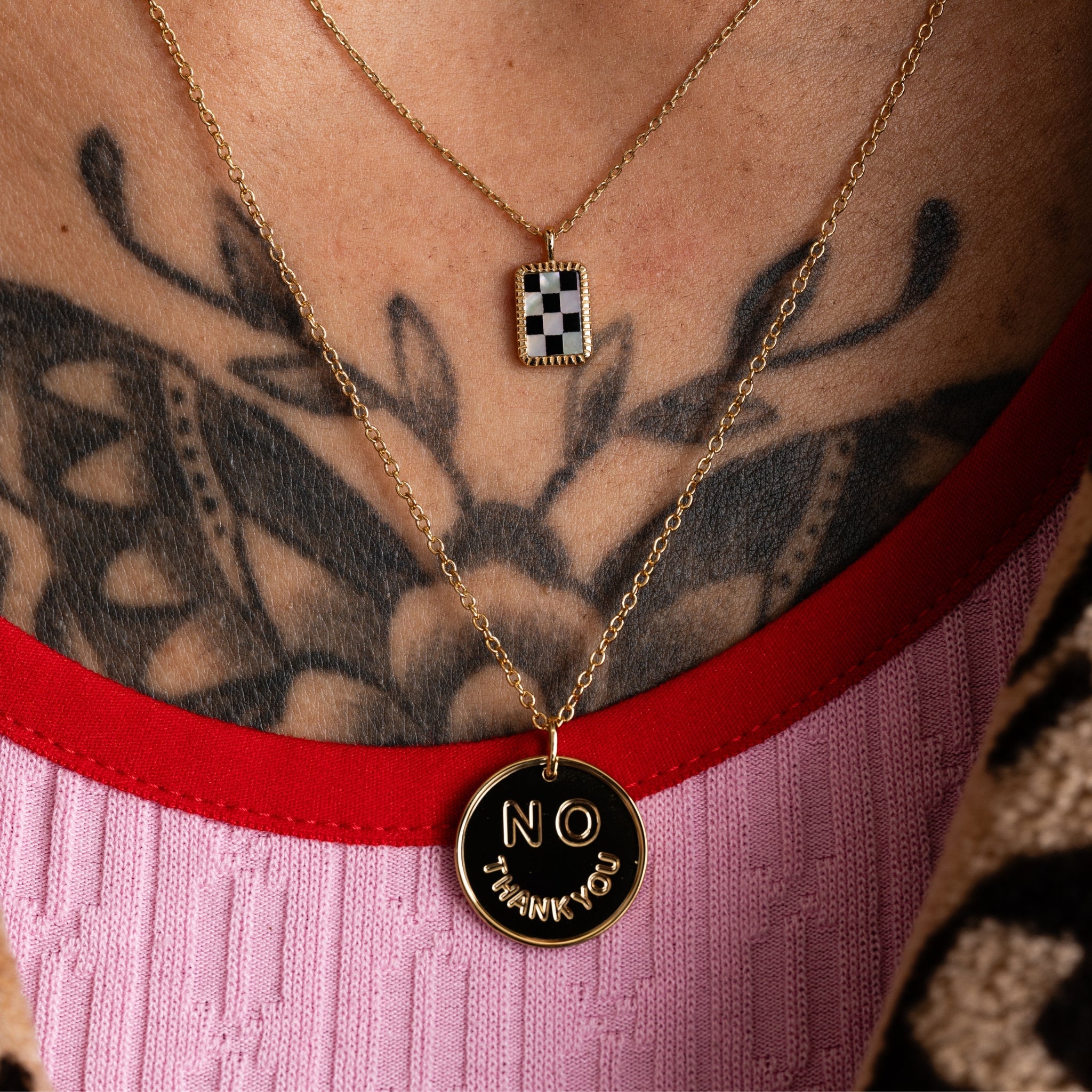 No Thank You Pendant Necklace