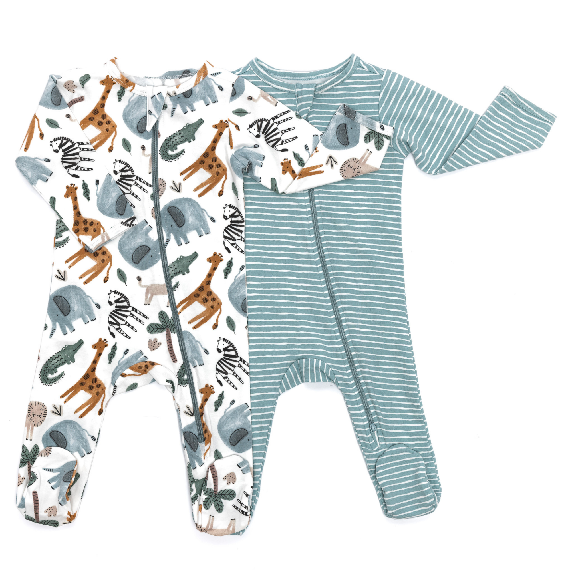 Green Stripes Organic Footie