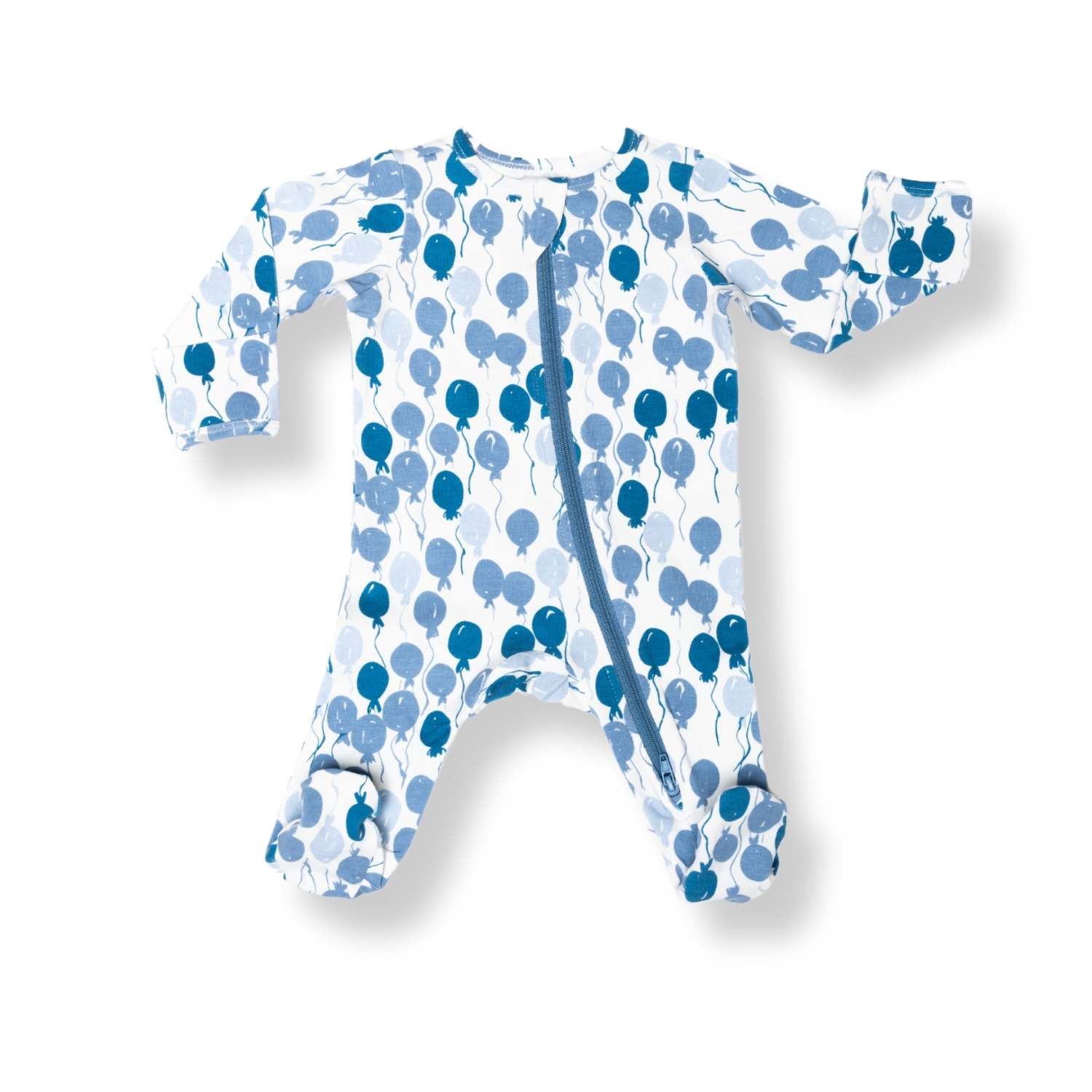 Organic Footie - Blue Balloons
