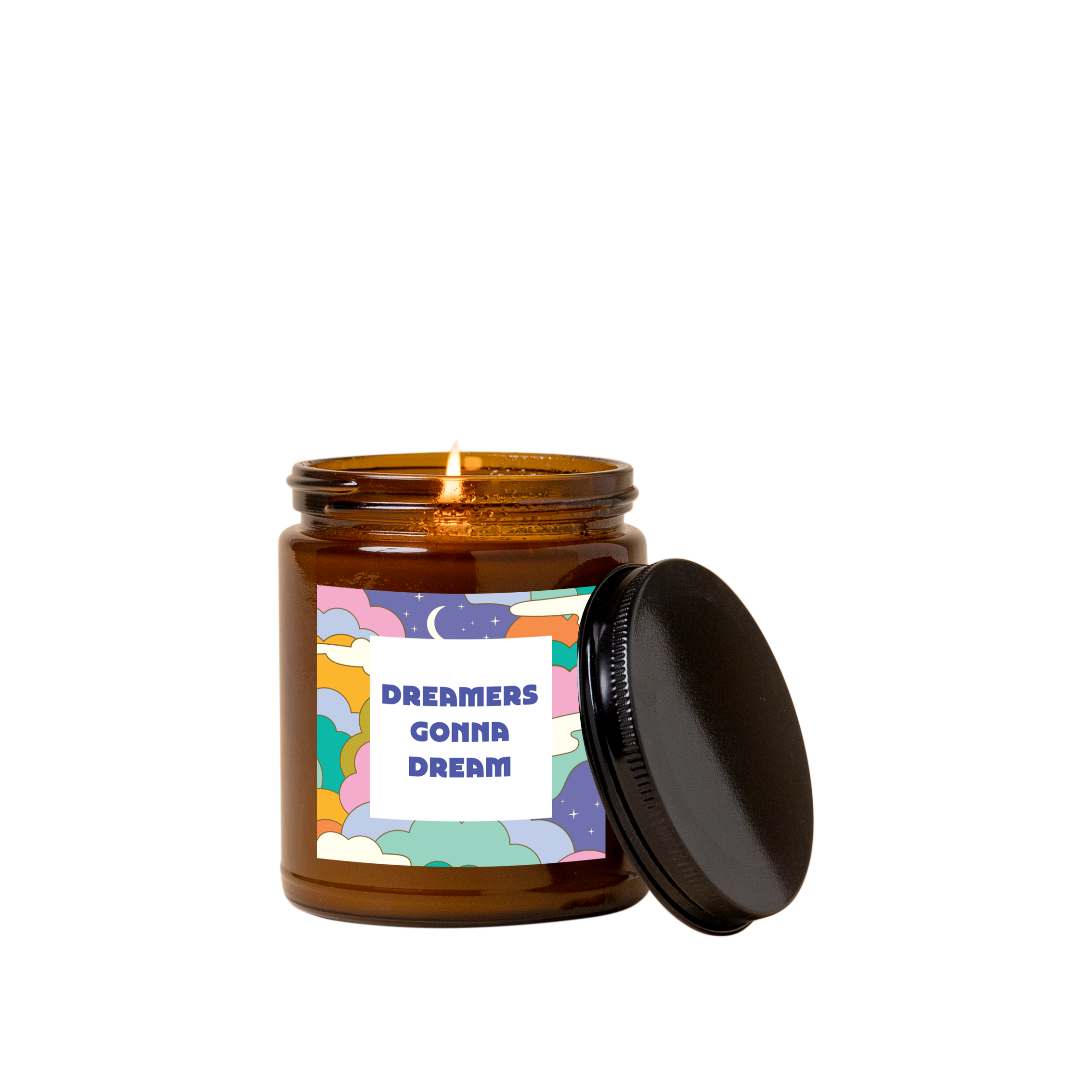 Candle Jar W/lid Amber - Delightful