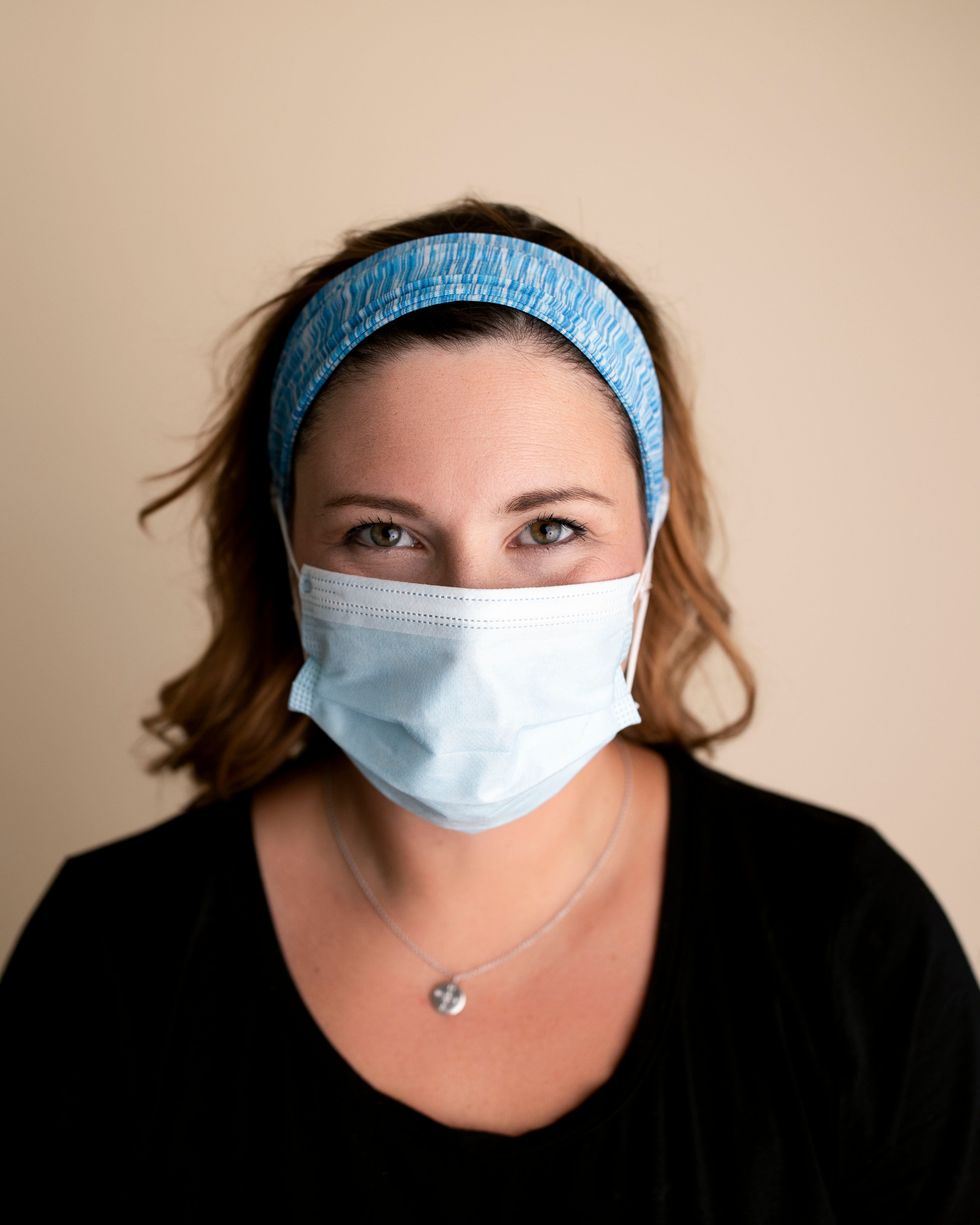 Cotton Candy Savior Headbands With Buttons For Masks