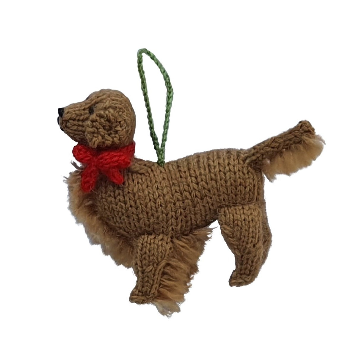 Hand Knit Golden Retriever Christmas Ornament