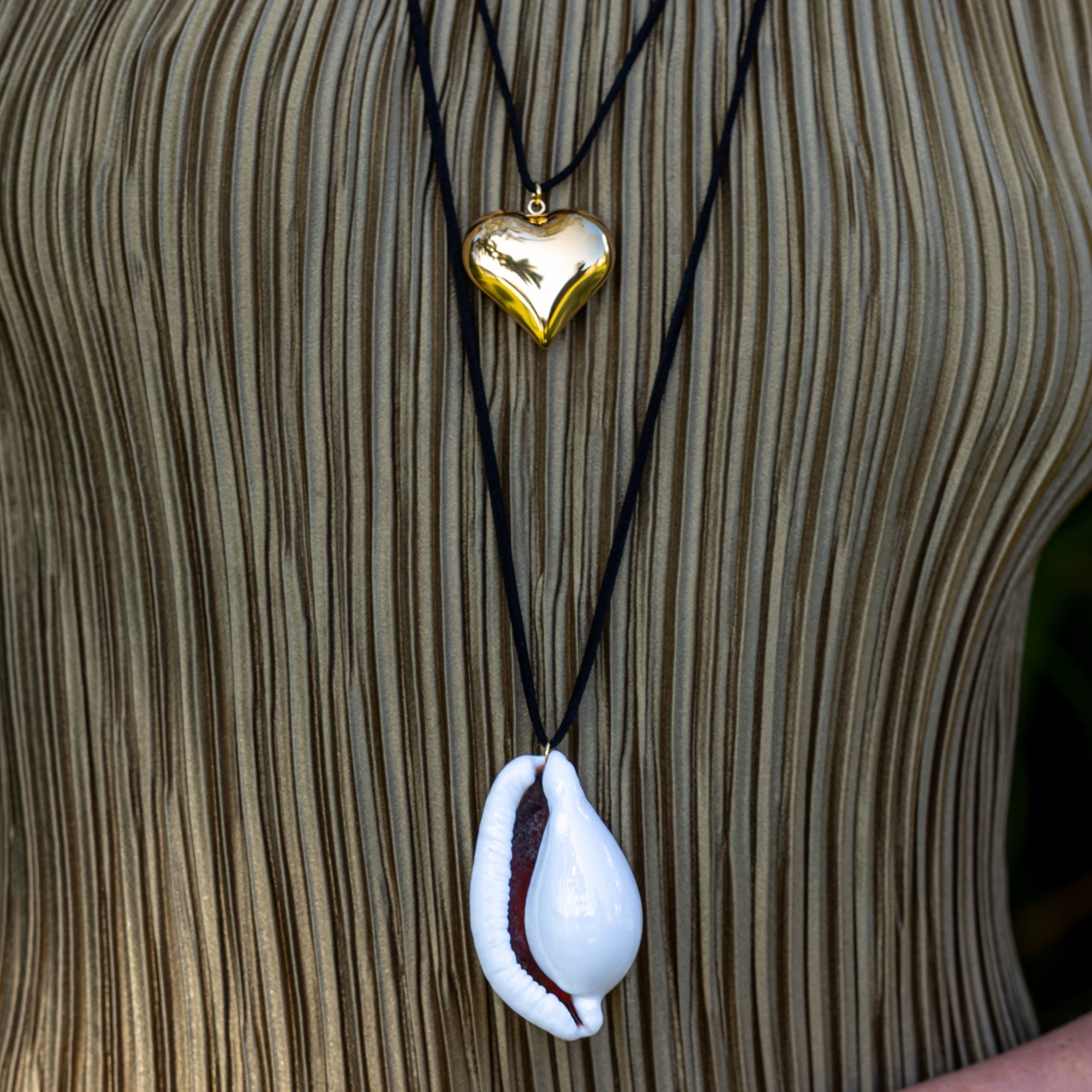 Mega Cowrie Shell Suede Necklace