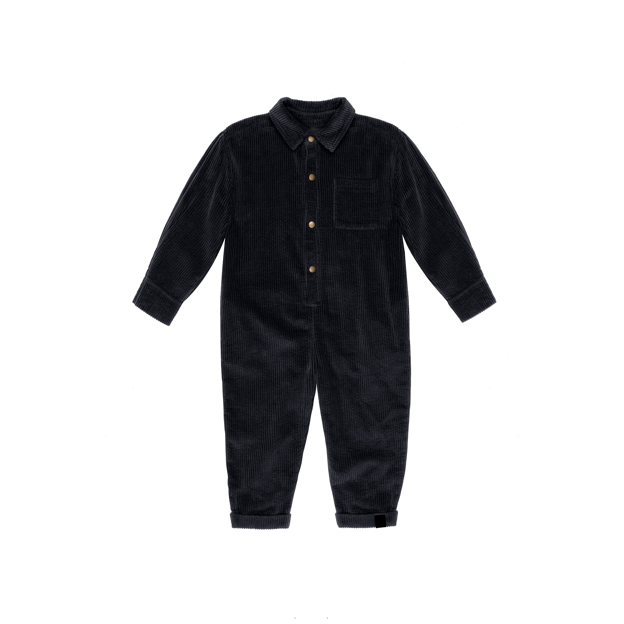 Kids Corduroy Mechanic Jumpsuit L Black