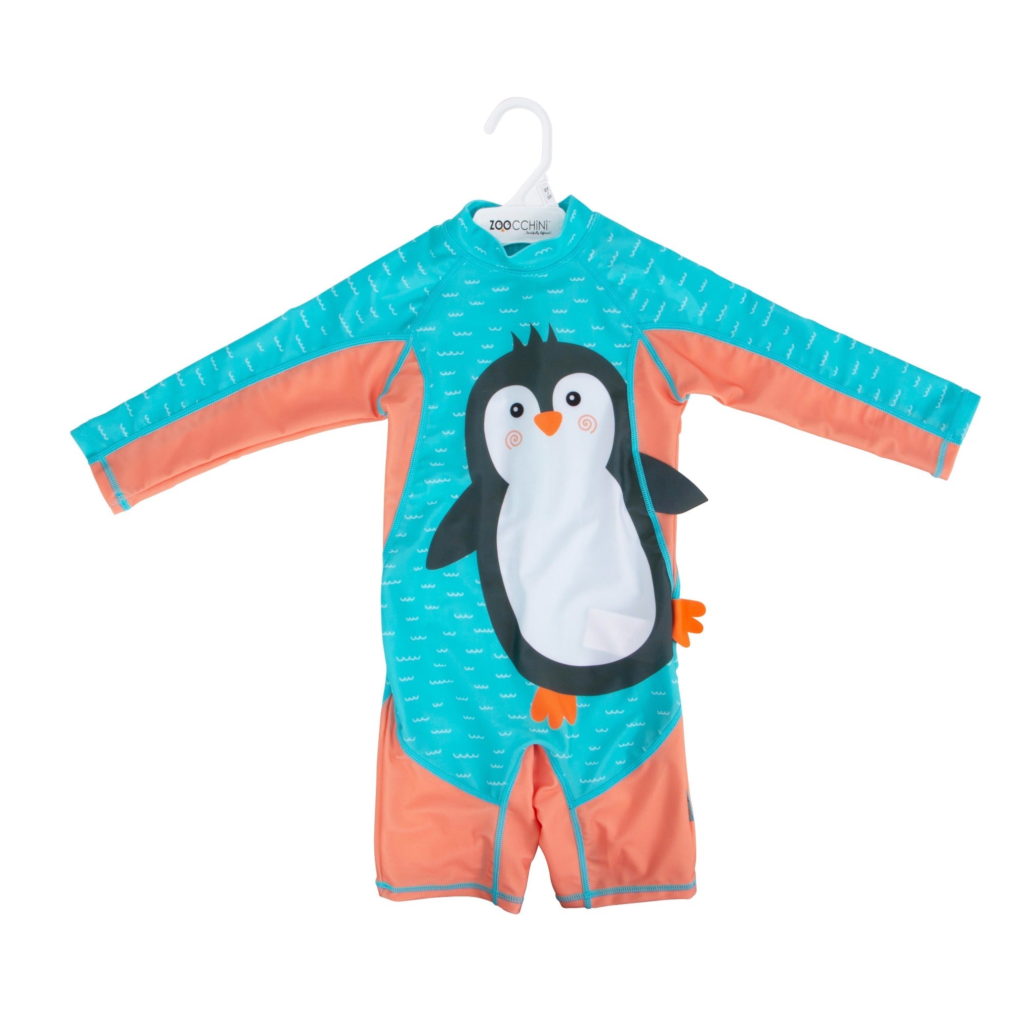 Baby/toddler Rash Guard One Piece Swimsuit - Parker The Penguin