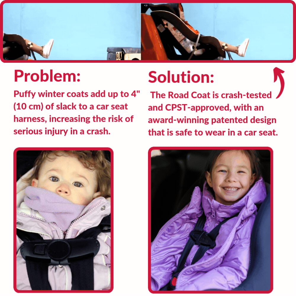 Car Seat Coat | The Road Coat Vegan - Construction Print